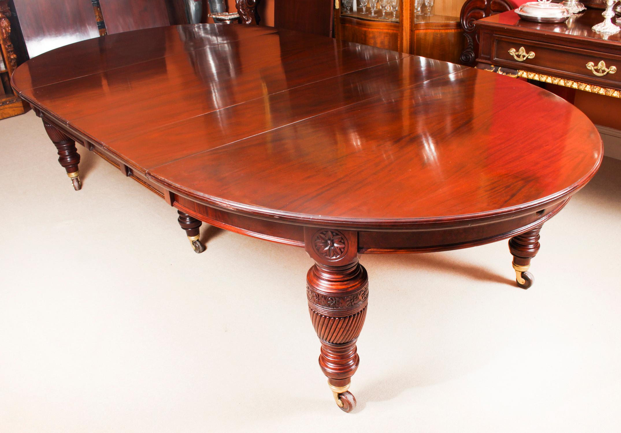 Antique Victorian Flame Mahogany Extending Dining Table 19th C 3