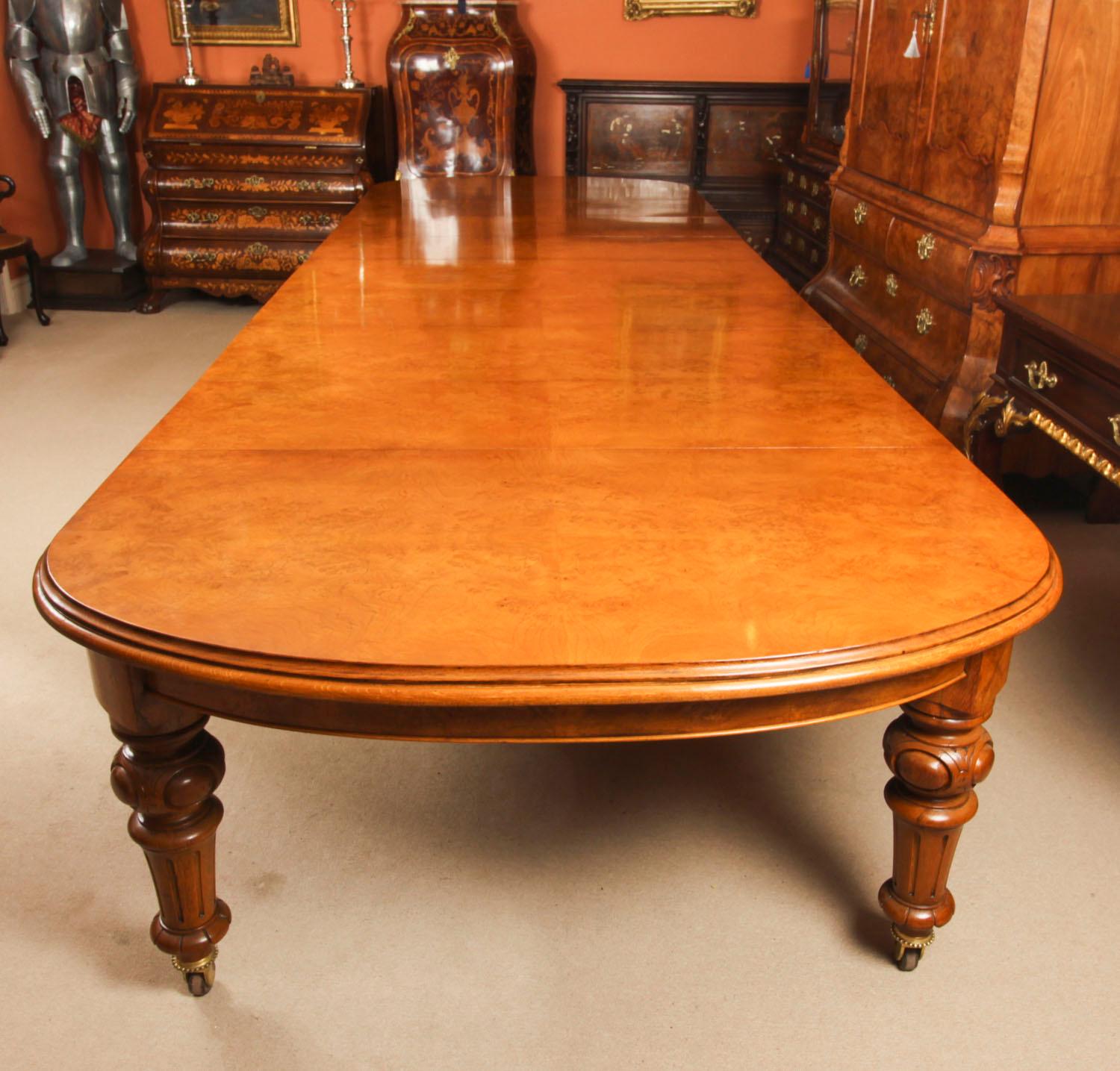 Antique 16ft Victorian Pollard Oak Extending Dining Table 19th Century 3