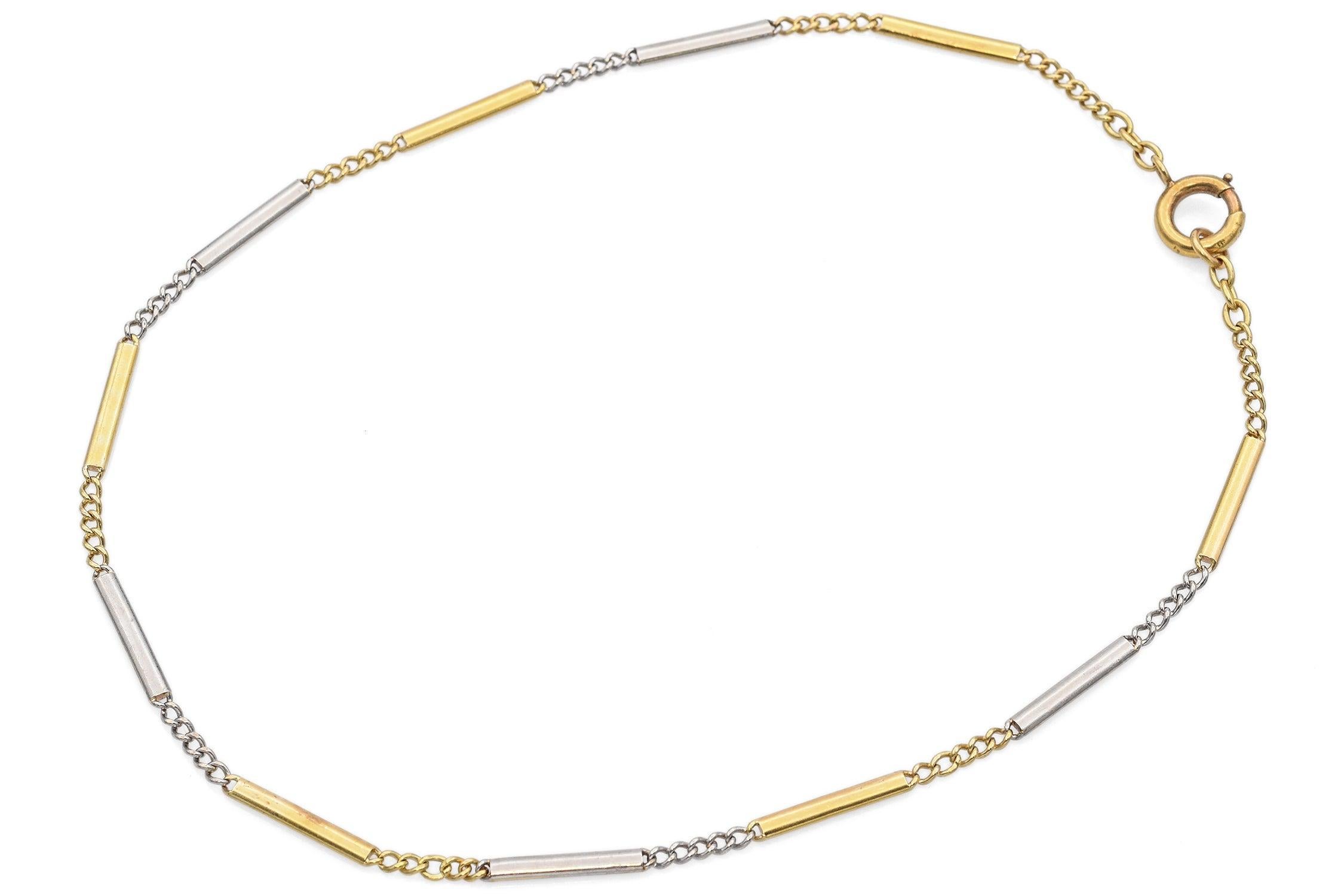 Weight: 10.1 Grams
Width: 2.5 mm
Length: 14 Inches
Hallmark: 18k (but tested 16K Gold and Platinum)

Item #:B R-1164-012924-12