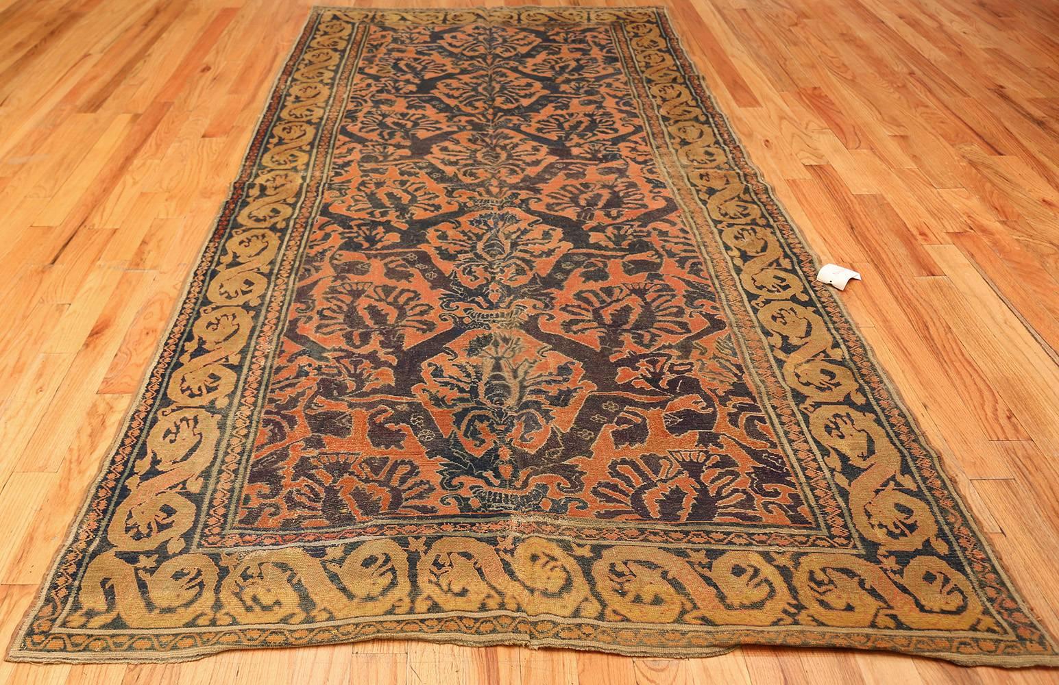 Antique 16th Century Alcaraz Carpet, Country of Origin: Spain, Circa Date: Second Half of the 16th Century-Size: 5 ft x 10 ft 2 in (1.52 m x 3.1 m).