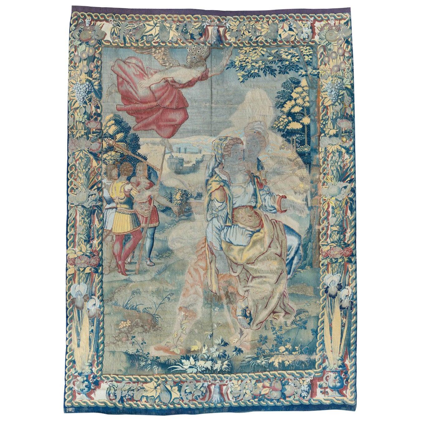 Antique Flemish Tapestry, Wall Gobelin 19th Century at 1stDibs