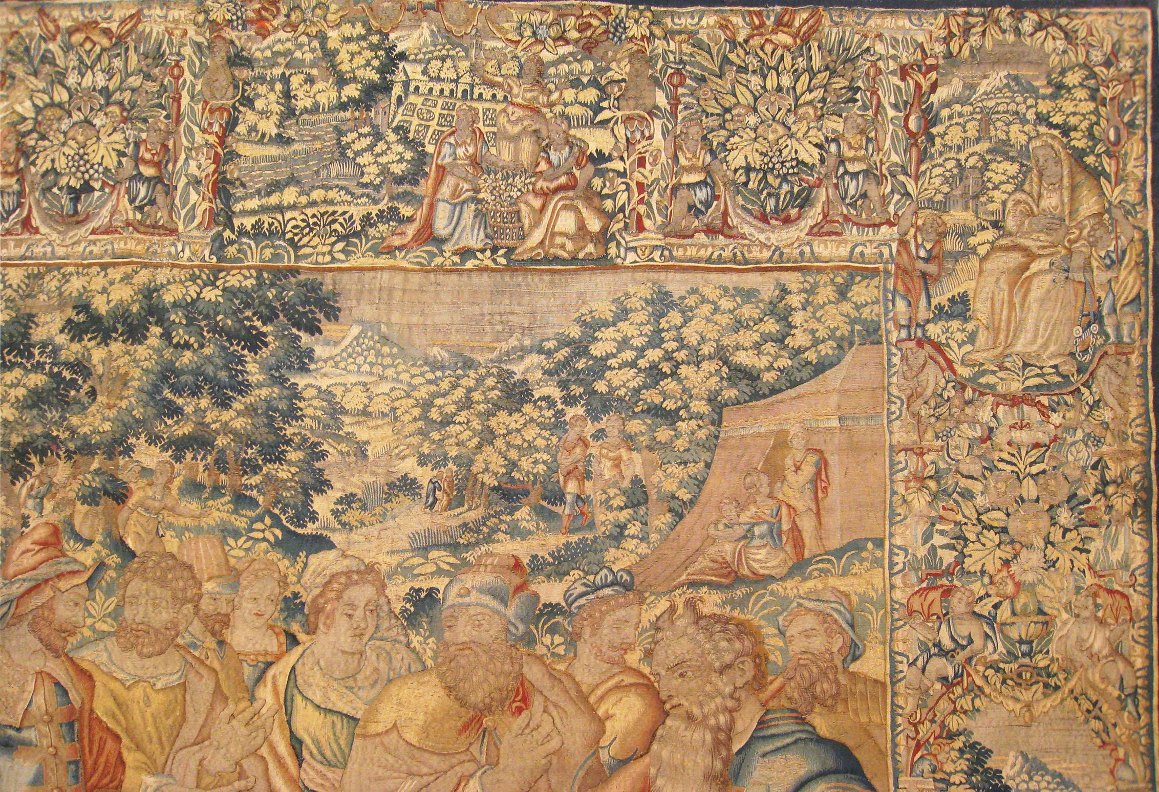 Hand-Woven 16th Century Brussels Biblical Old Testament Tapestry, with Moses & Joshua For Sale