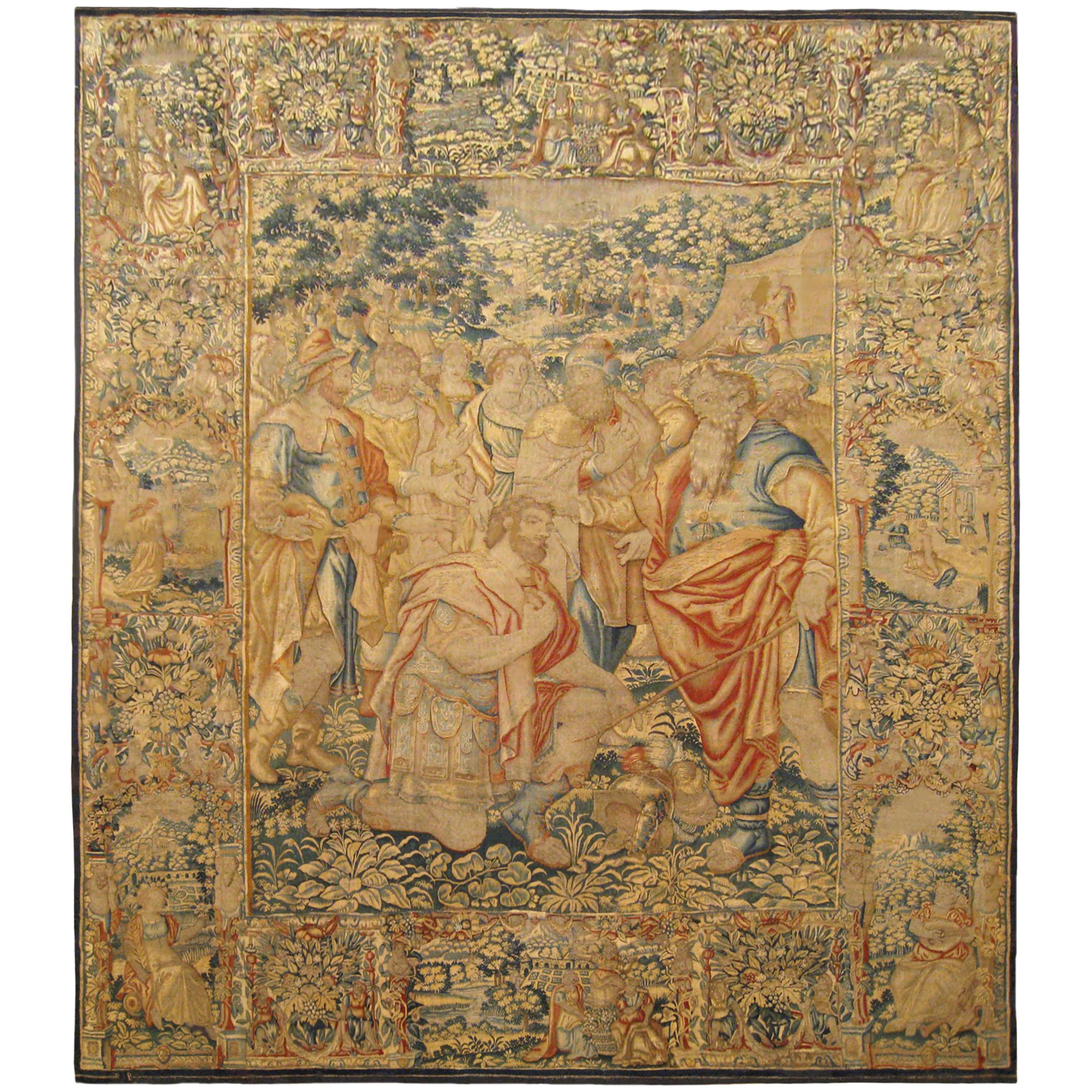 16th Century Brussels Biblical Old Testament Tapestry, with Moses & Joshua For Sale