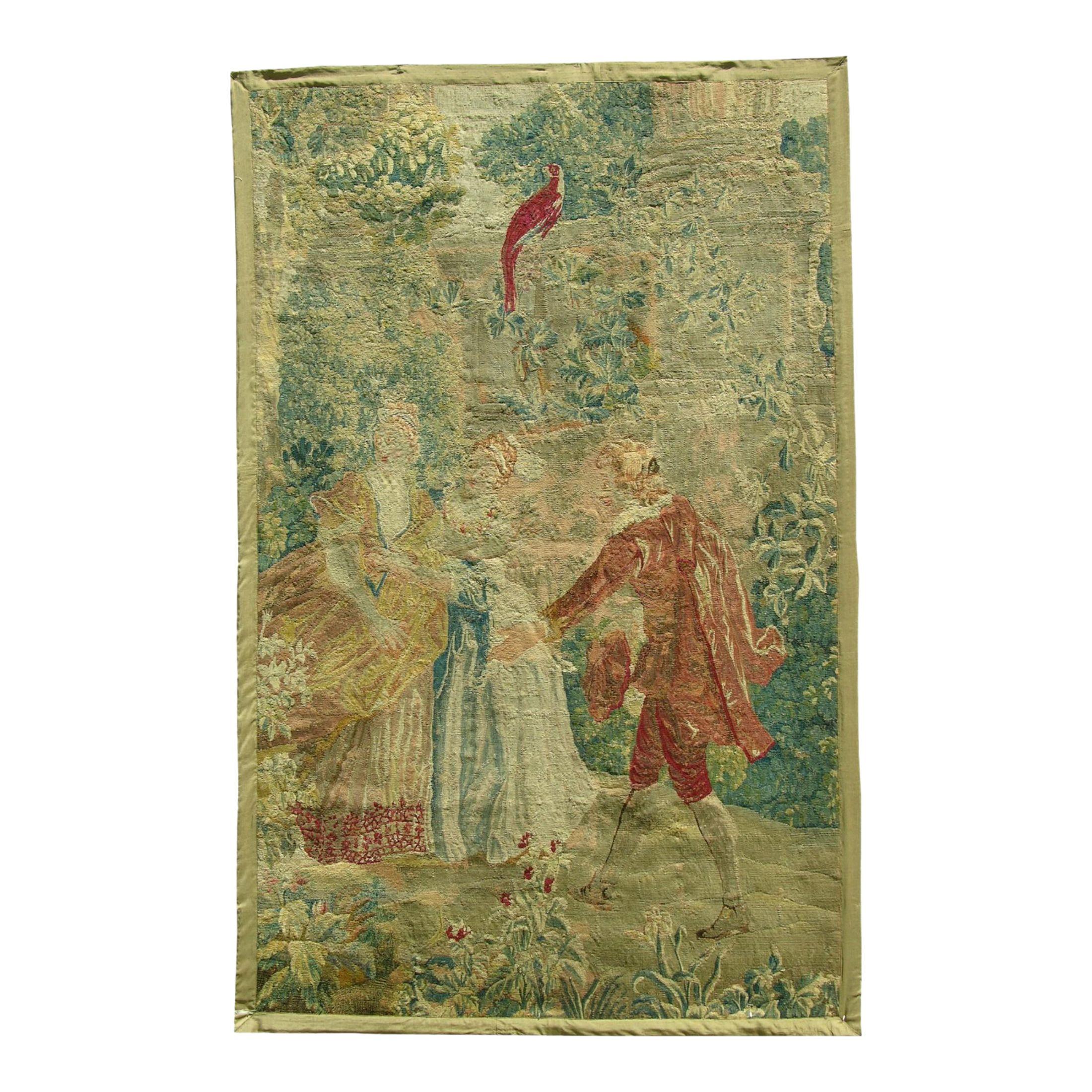 Antique 16th Century Brussels Tapestry 7'1" X 4'7" For Sale