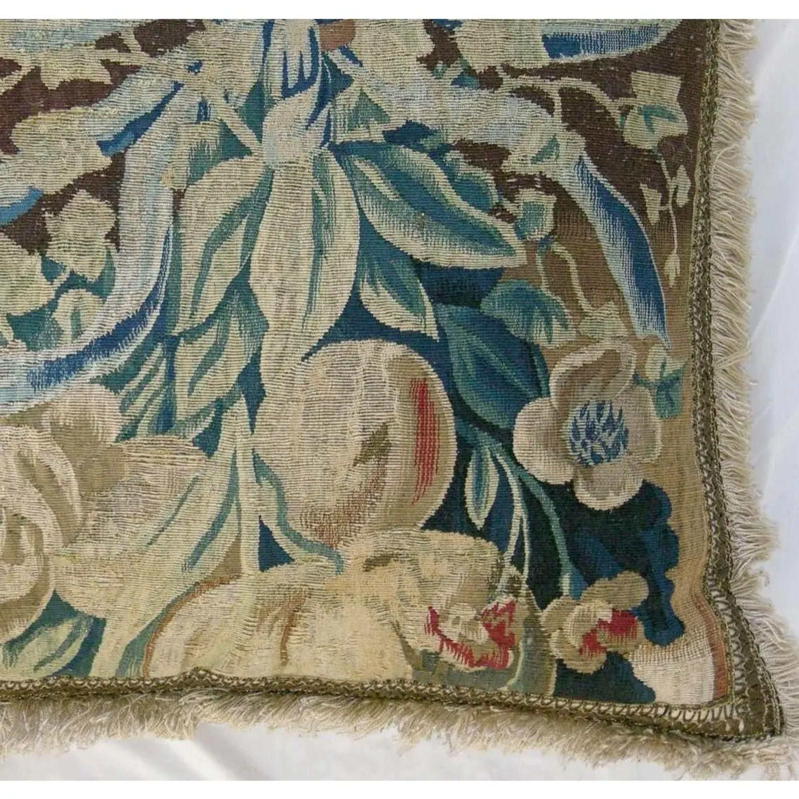 Antique Brussels Tapestry pillow, 23