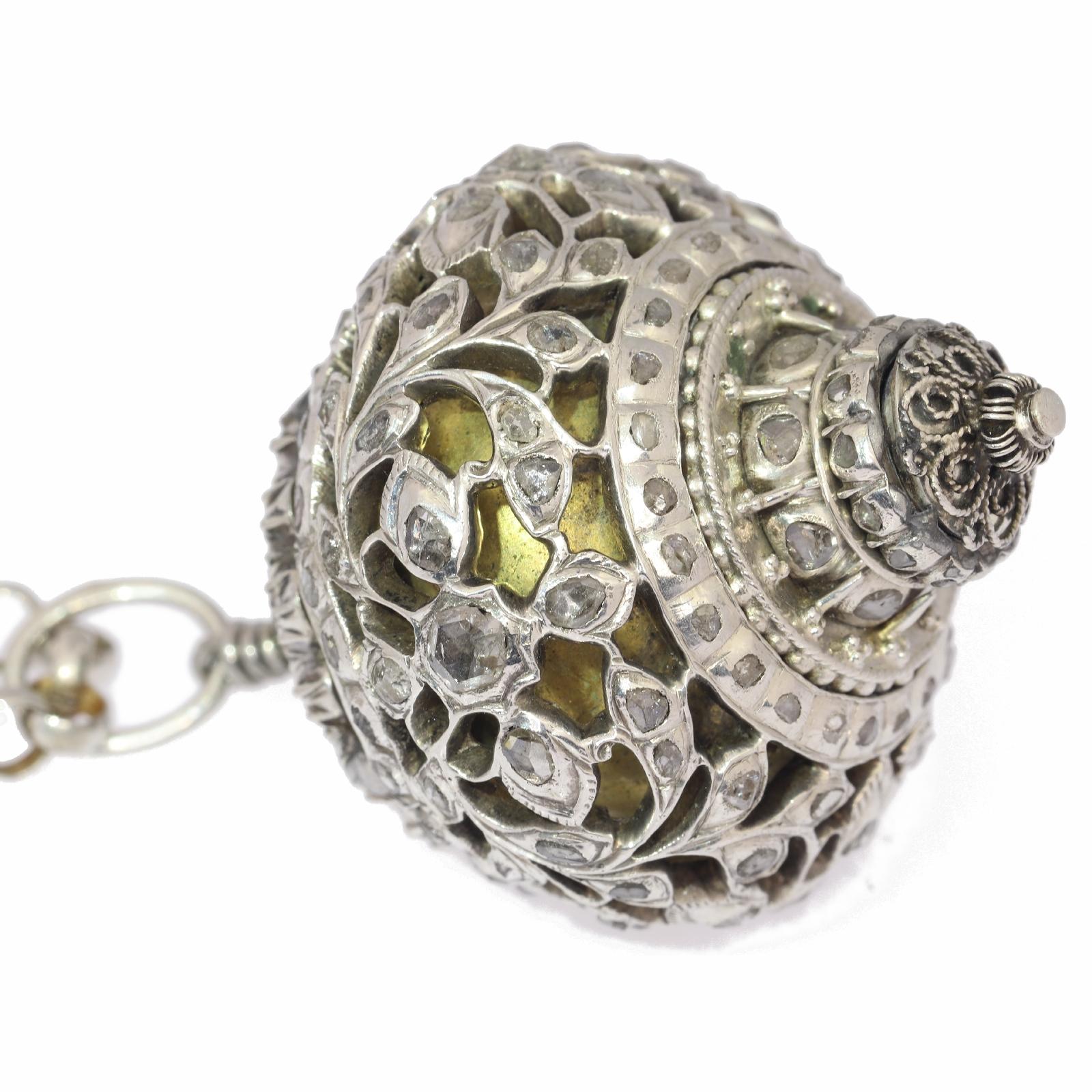 Antique 16th Century Diamond Embellished Pomander Sphere 1