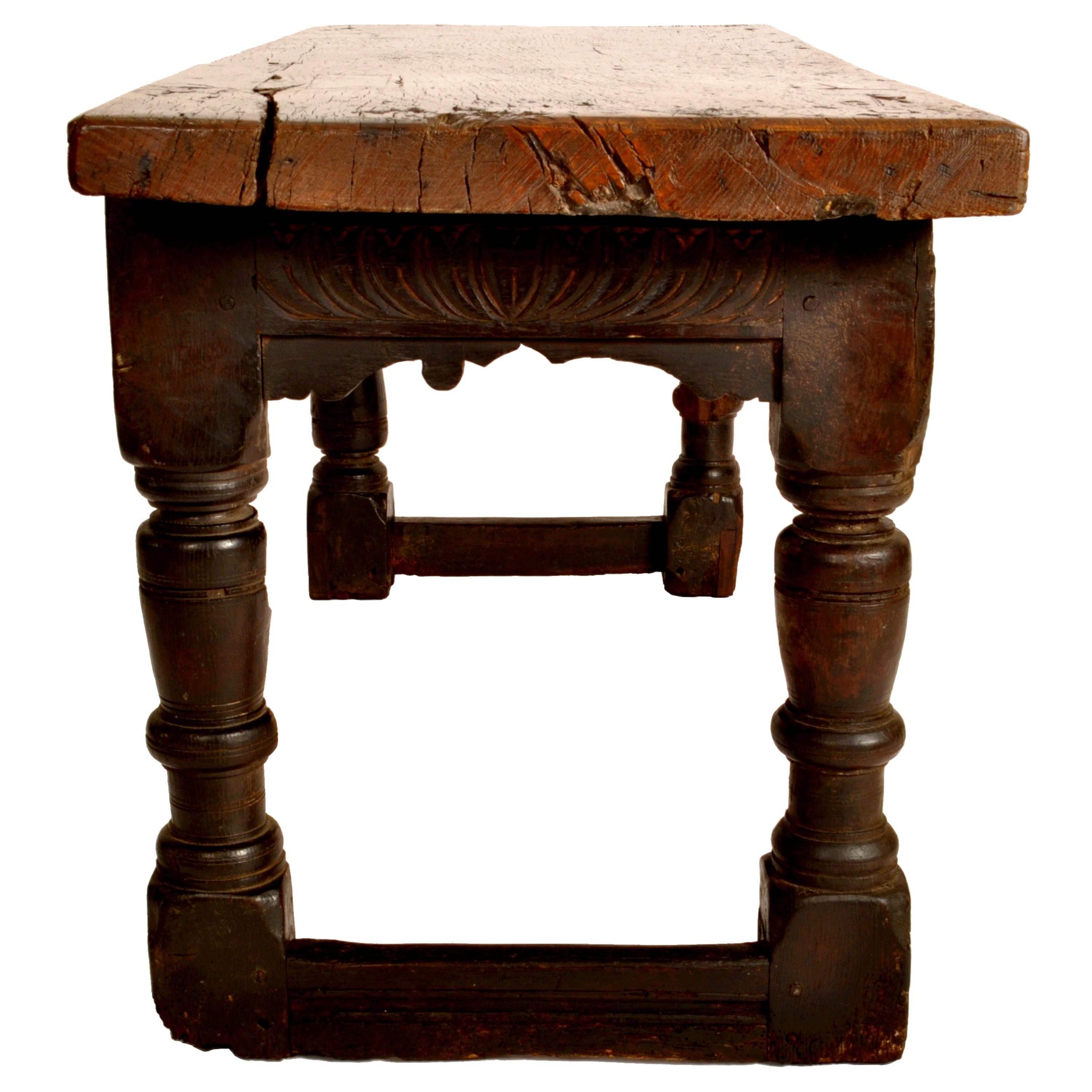 Antique 16th Century Elizabethan Tudor Carved Oak Dining Refectory Table, 1550 4
