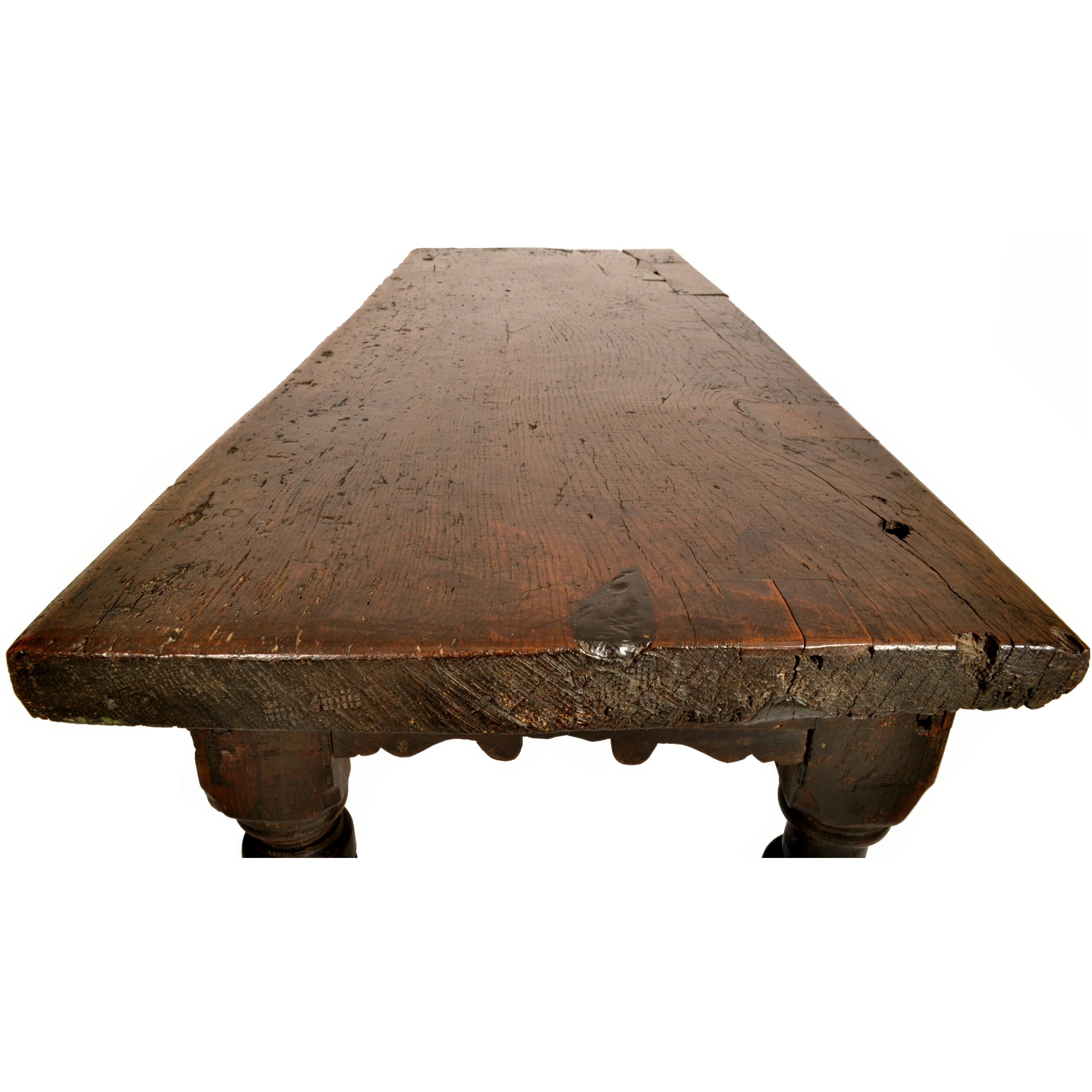 Antique 16th Century Elizabethan Tudor Carved Oak Dining Refectory Table, 1550 5