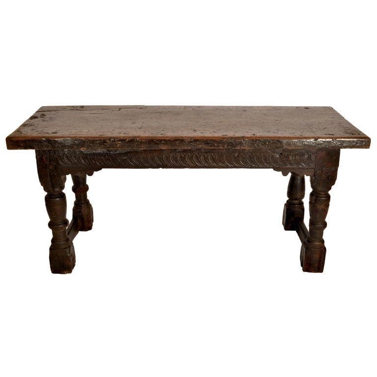 Antique 16th Century Elizabethan Tudor Carved Oak Dining Refectory Table,  1550 For Sale at 1stDibs