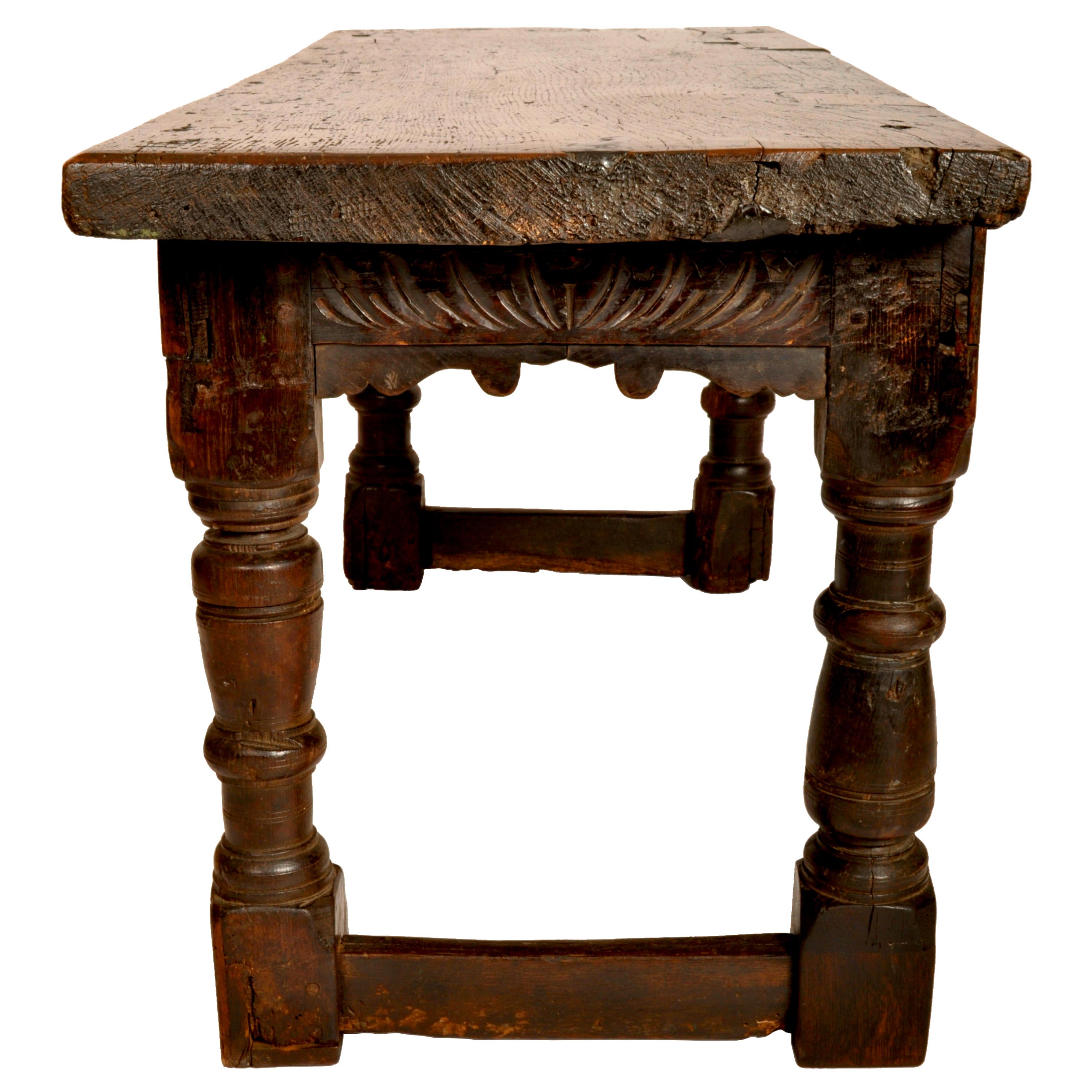 Antique 16th Century Elizabethan Tudor Carved Oak Dining Refectory Table, 1550 3