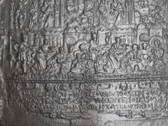 Antique 16th Century Fireplace Back Plate Depicted with the Birth of Christ