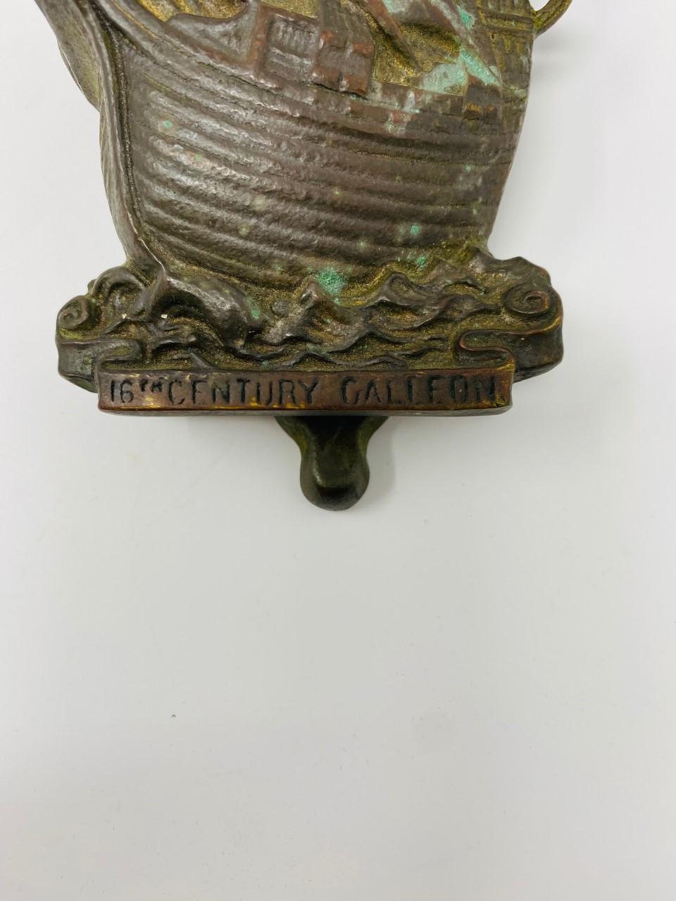 Arts and Crafts Antique 16th Century Galleon Brass Door Knocker