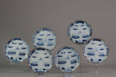 Antique 17-18th Century Arita Plate / Dish Set Japan Japanese Edo Period