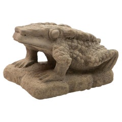 Antique 17-18th Century Carved Sandstone Sculpture of Frog