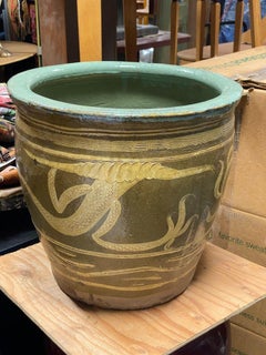 Antique 17" inch Chinese Century Egg Pot Art Pottery Holder Planter