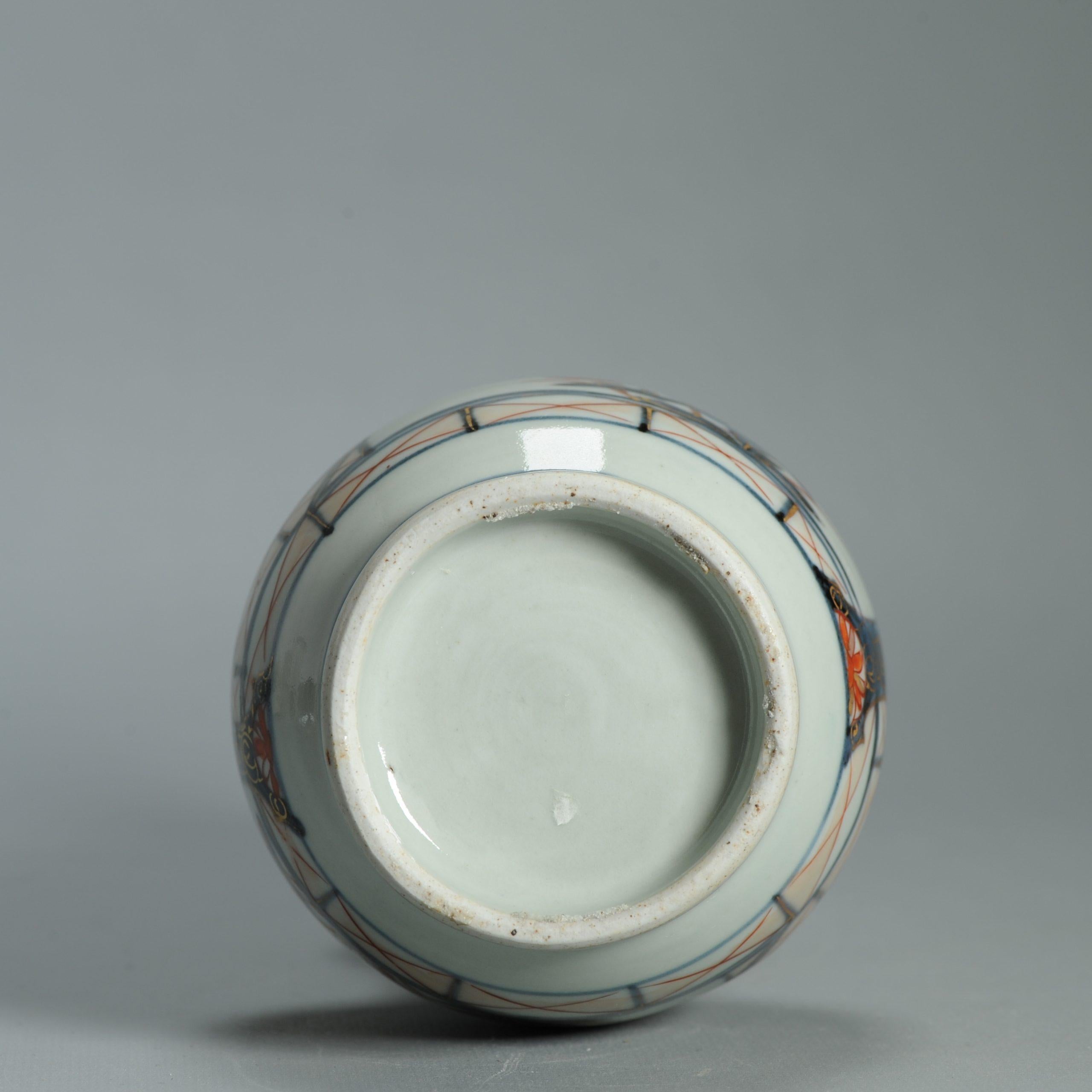 Ancienne 1700-1720 Porcelaine japonaise Imari Edo Garniture Vase Fleurs Shishi en vente 8