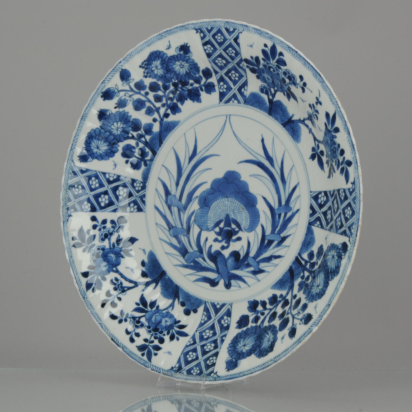 Antique 1700-1722 Kangxi Period Chinese Porcelain Double Plate Marked In Excellent Condition In Amsterdam, Noord Holland
