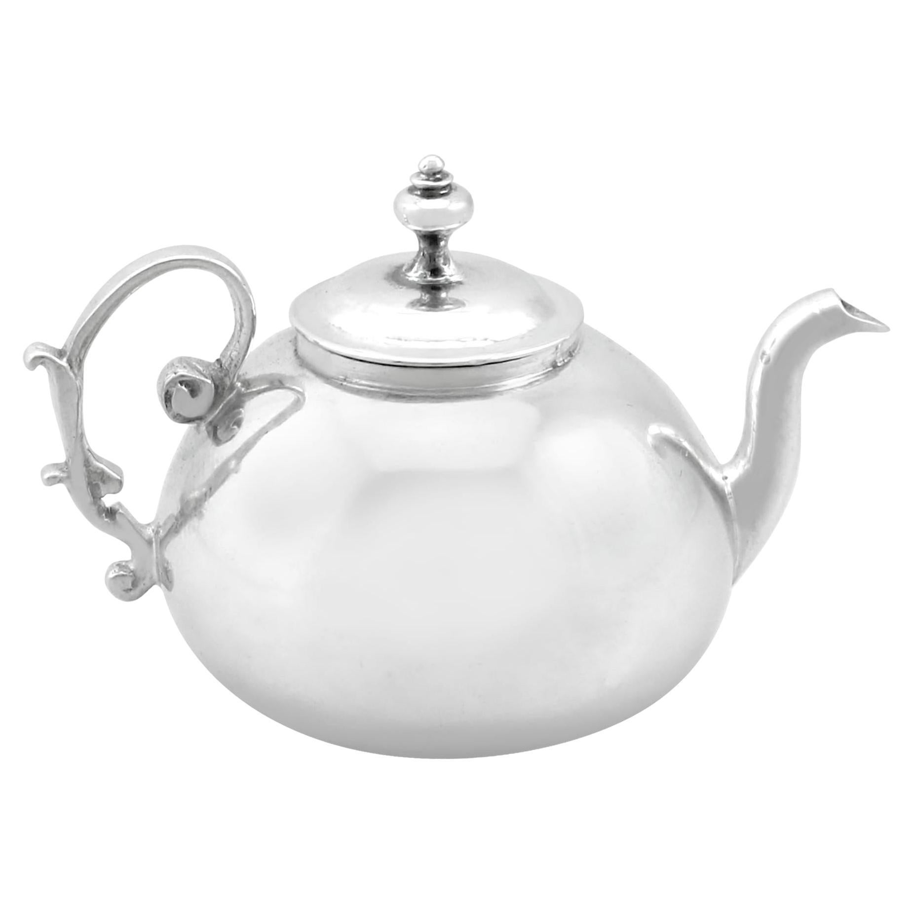 Antique 1700s Silver Miniature Teapot  For Sale