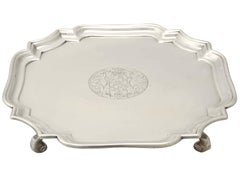 Antique 1700s George II Sterling Silver Salver by Gabriel Sleath