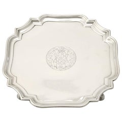 Antique 1700s George II Sterling Silver Salver by Gabriel Sleath