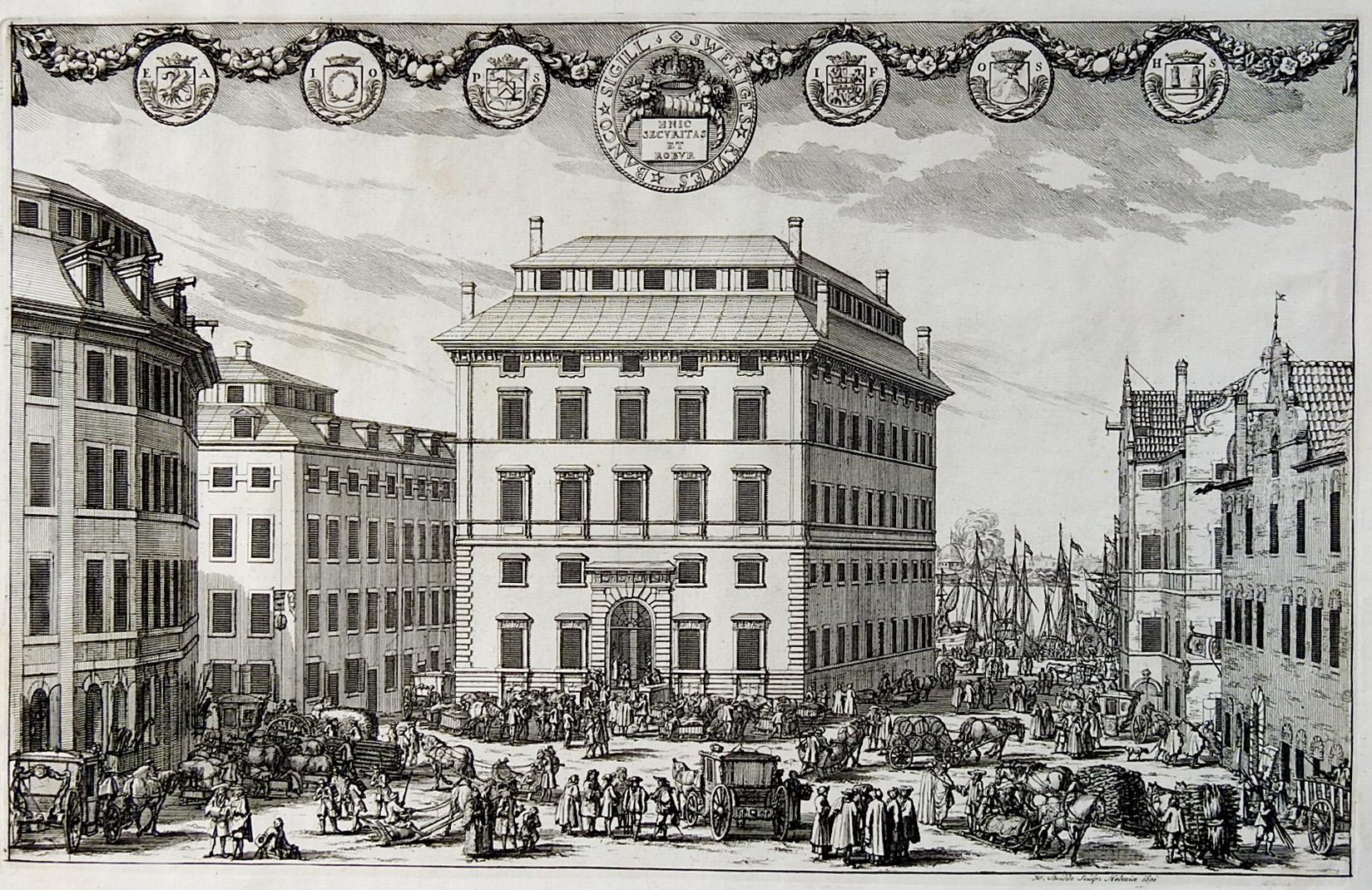 Antike schwedische Barock-Architektur-Radierungen 1702 - 3er-Set (Schwedisch) im Angebot