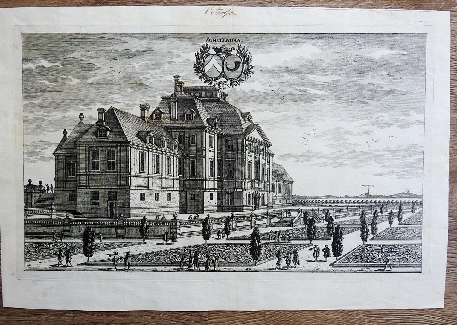Antike schwedische Barock-Architektur-Radierungen 1702 - 3er-Set im Angebot 2