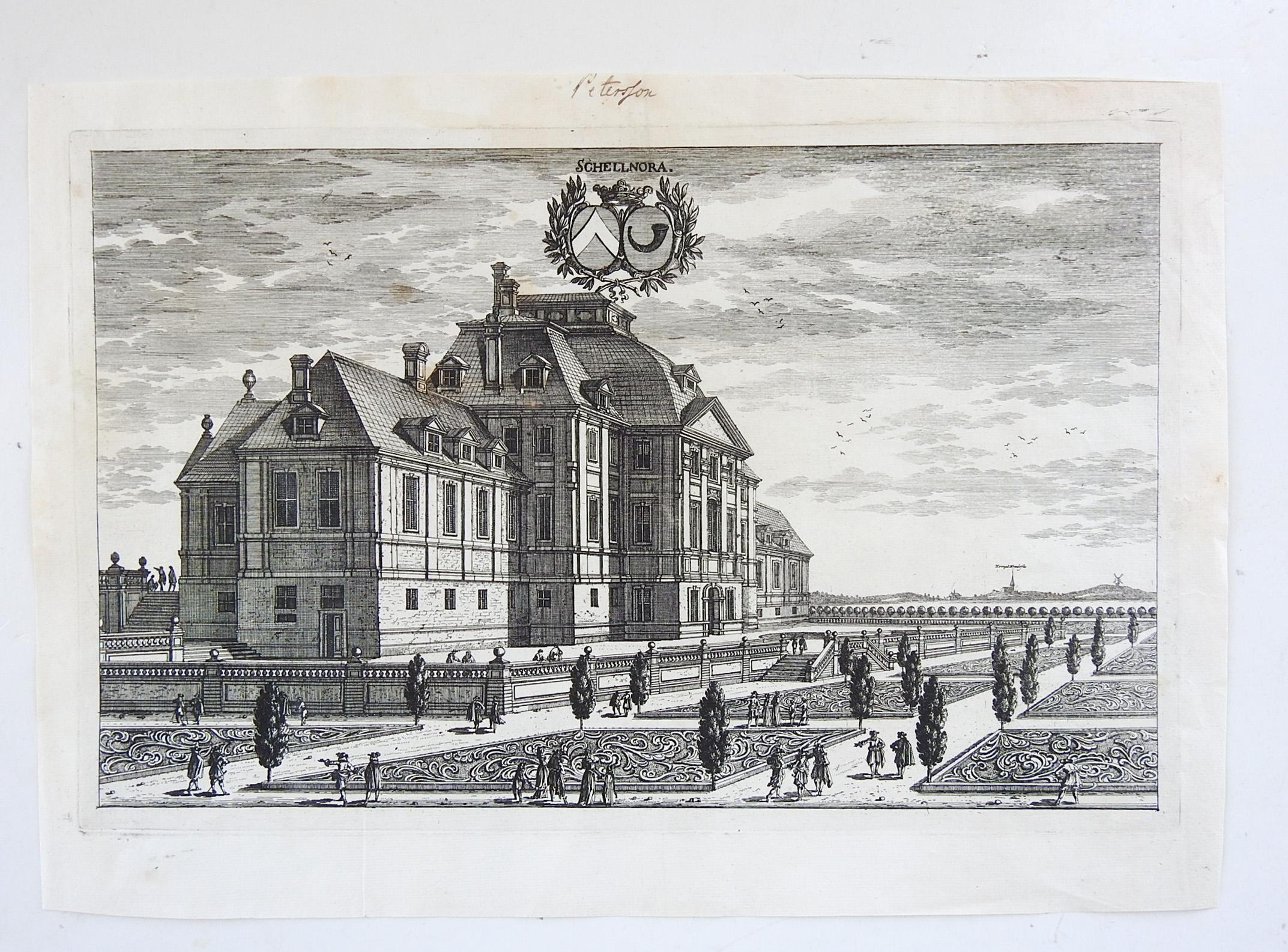 Antike schwedische Barock-Architektur-Radierungen 1702 - 3er-Set im Angebot 3