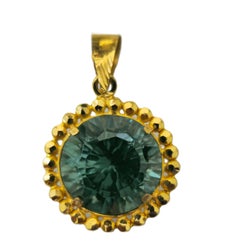 Antique 17.04 Carat Green Peridot Pendant in 22k Gold