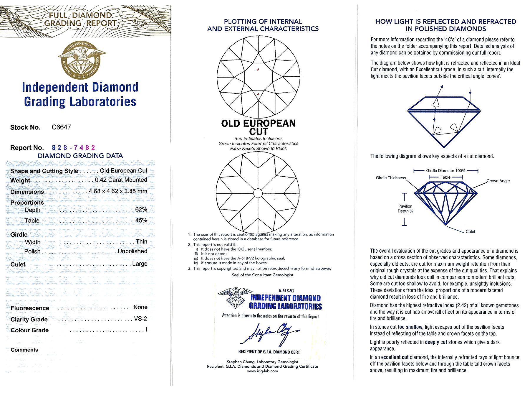 Antique 1.71 Carat Diamond and Platinum Pendant For Sale 5