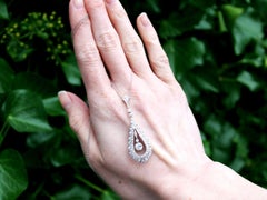 Antique 1.71 Carat Diamond and Platinum Pendant