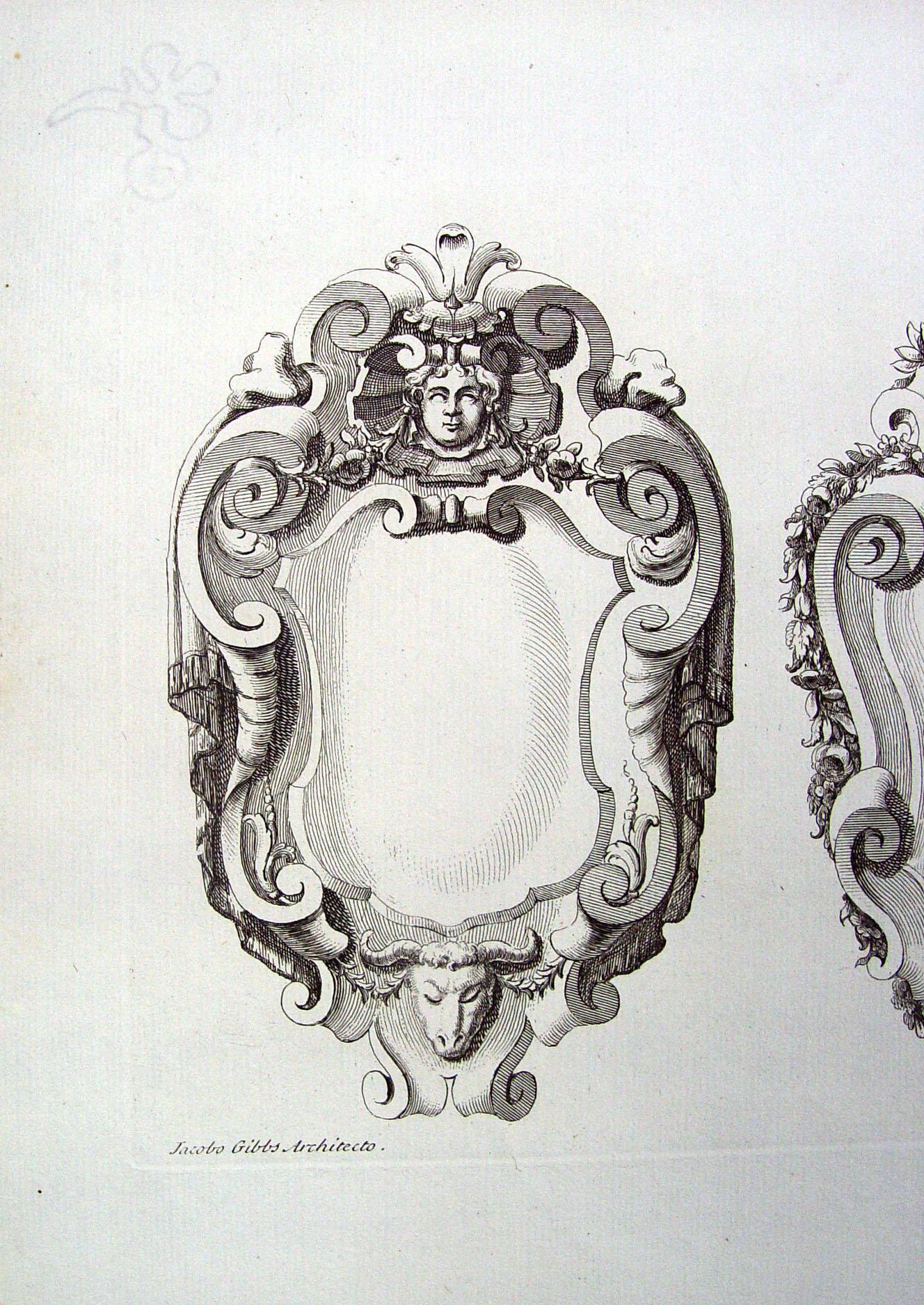 Baroque Antique 1728 J. Gibbs Architectural Ornament Engraving
