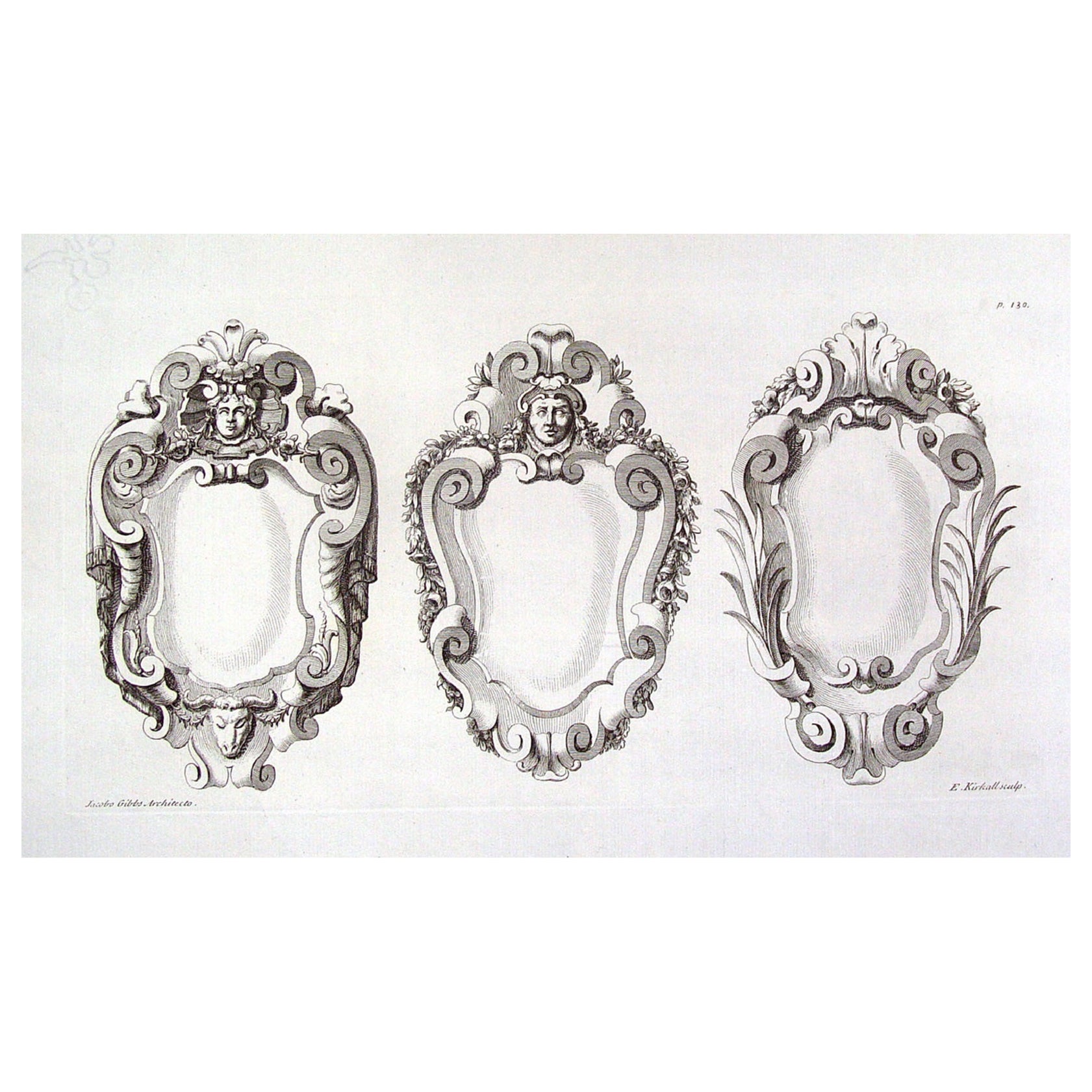 Antique 1728 J. Gibbs Architectural Ornament Engraving