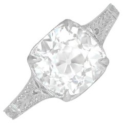 Antique 1.72ct Old European Cut Diamond Engagement Ring, Platinum