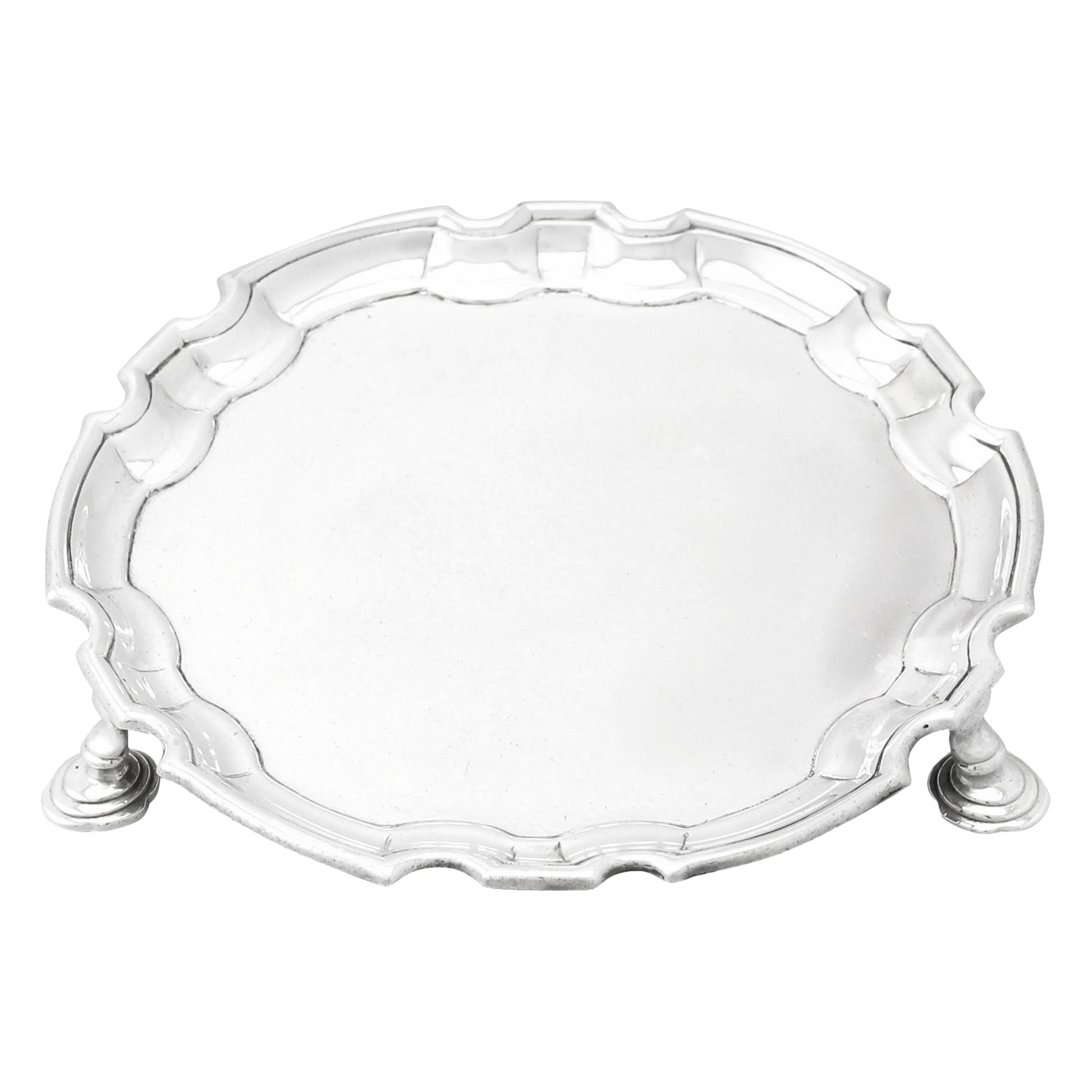 Antico cameriere in argento sterling del 1730