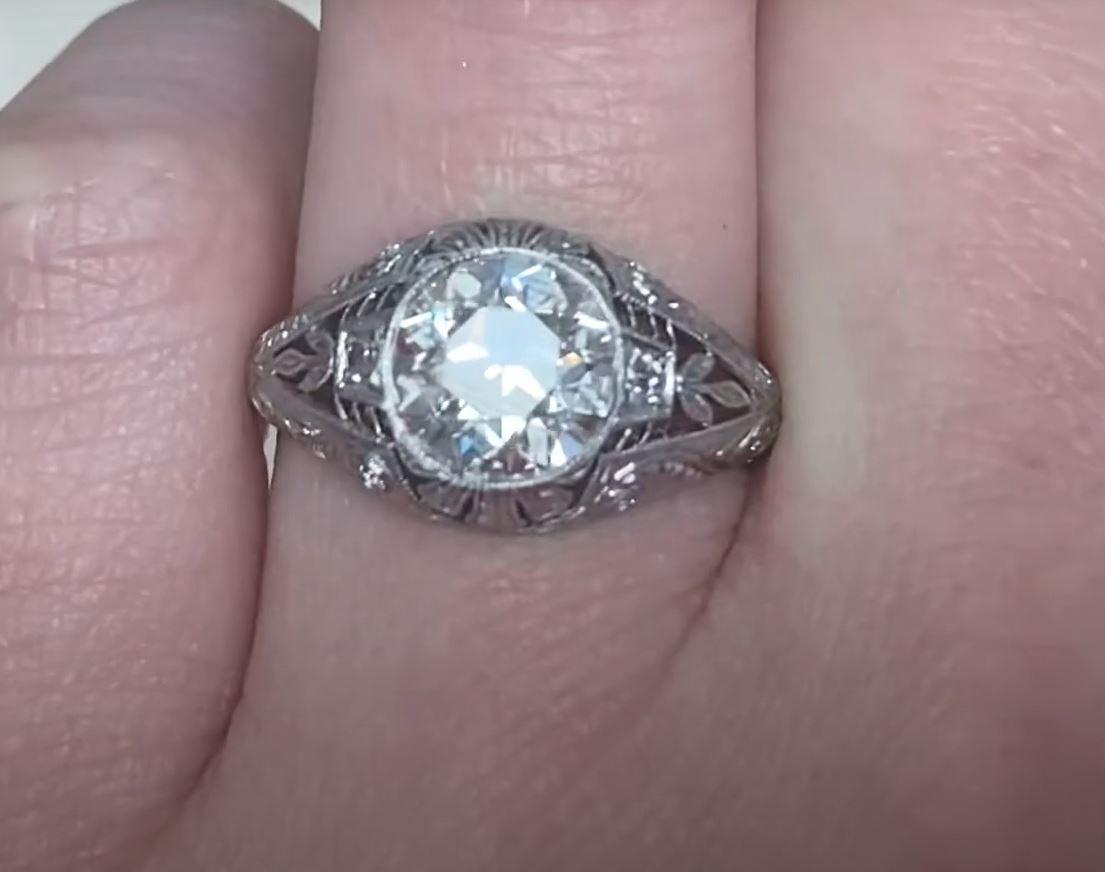 Antique 1.73ct Old European Cut Diamond Engagement Ring, VS1 Clarity, Platinum 1