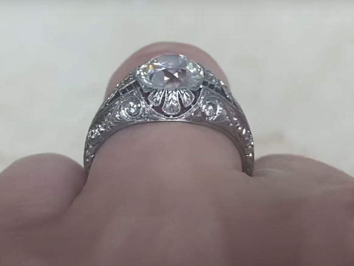 Antique 1.73ct Old European Cut Diamond Engagement Ring, VS1 Clarity, Platinum 4