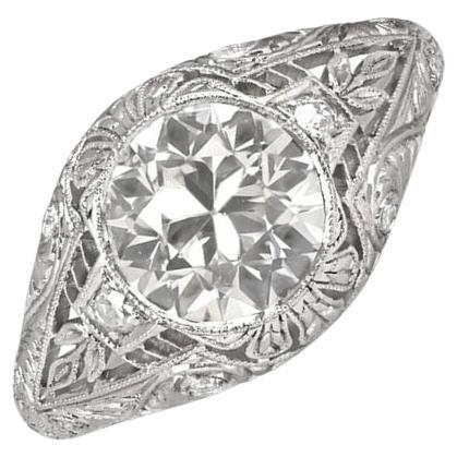 Antique 1.73ct Old European Cut Diamond Engagement Ring, VS1 Clarity, Platinum