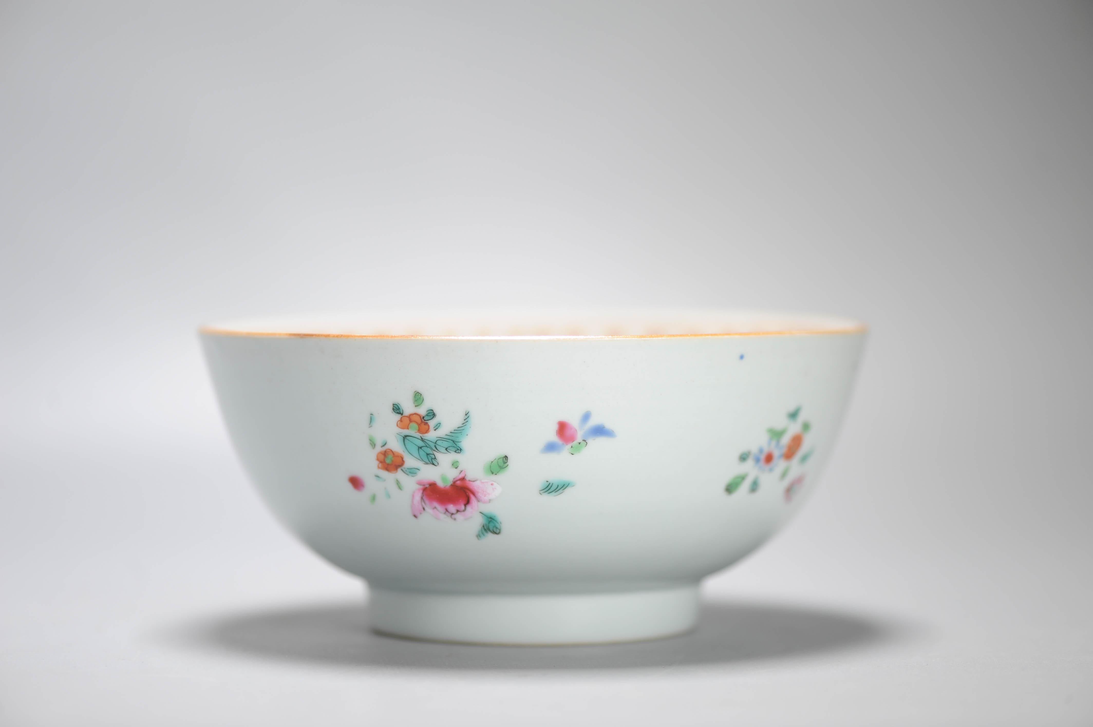 Bol en porcelaine chinoise antique Qianlong Rose Figural Période 1740-1750 en vente 3