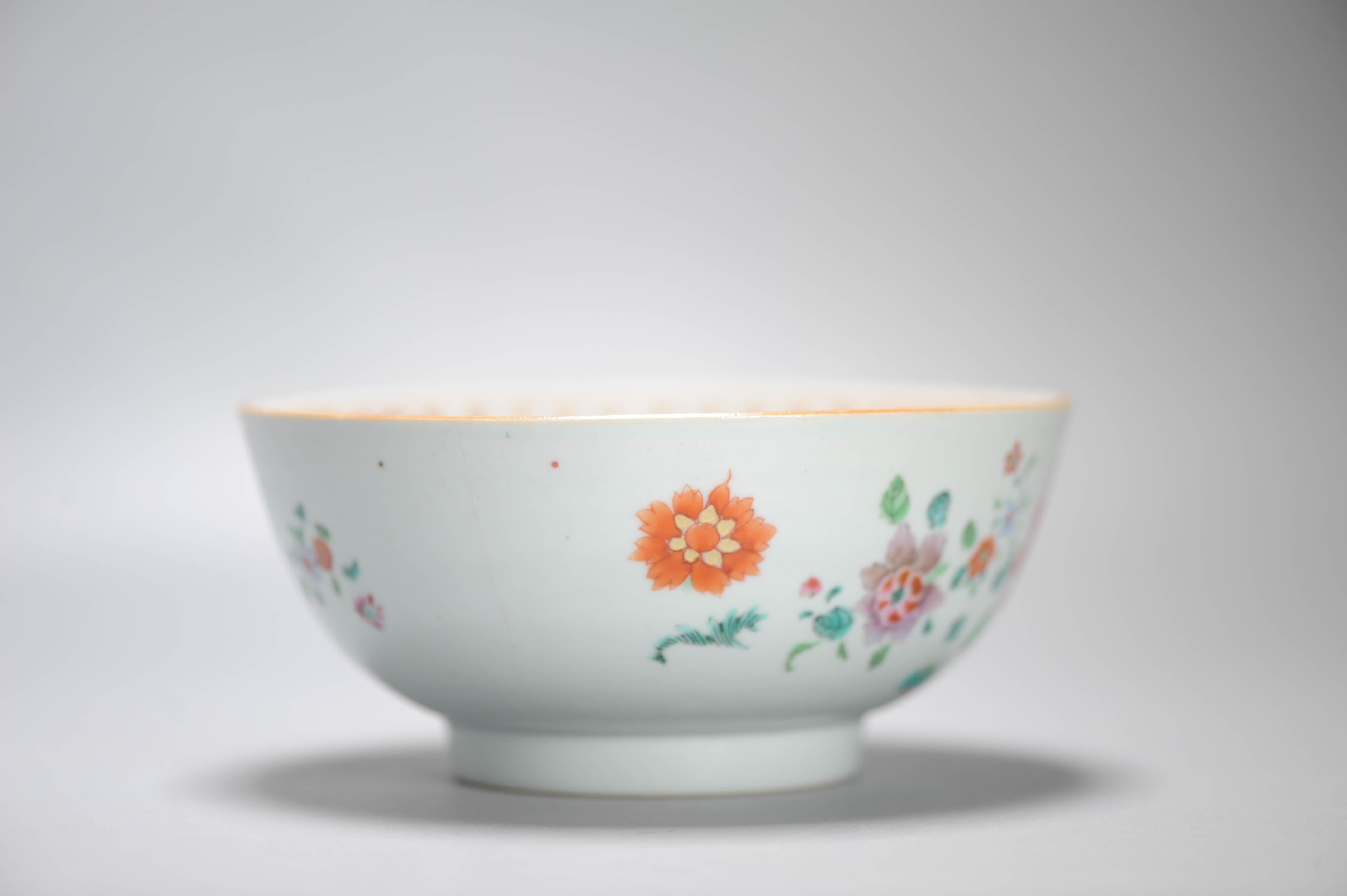 Bol en porcelaine chinoise antique Qianlong Rose Figural Période 1740-1750 en vente 6