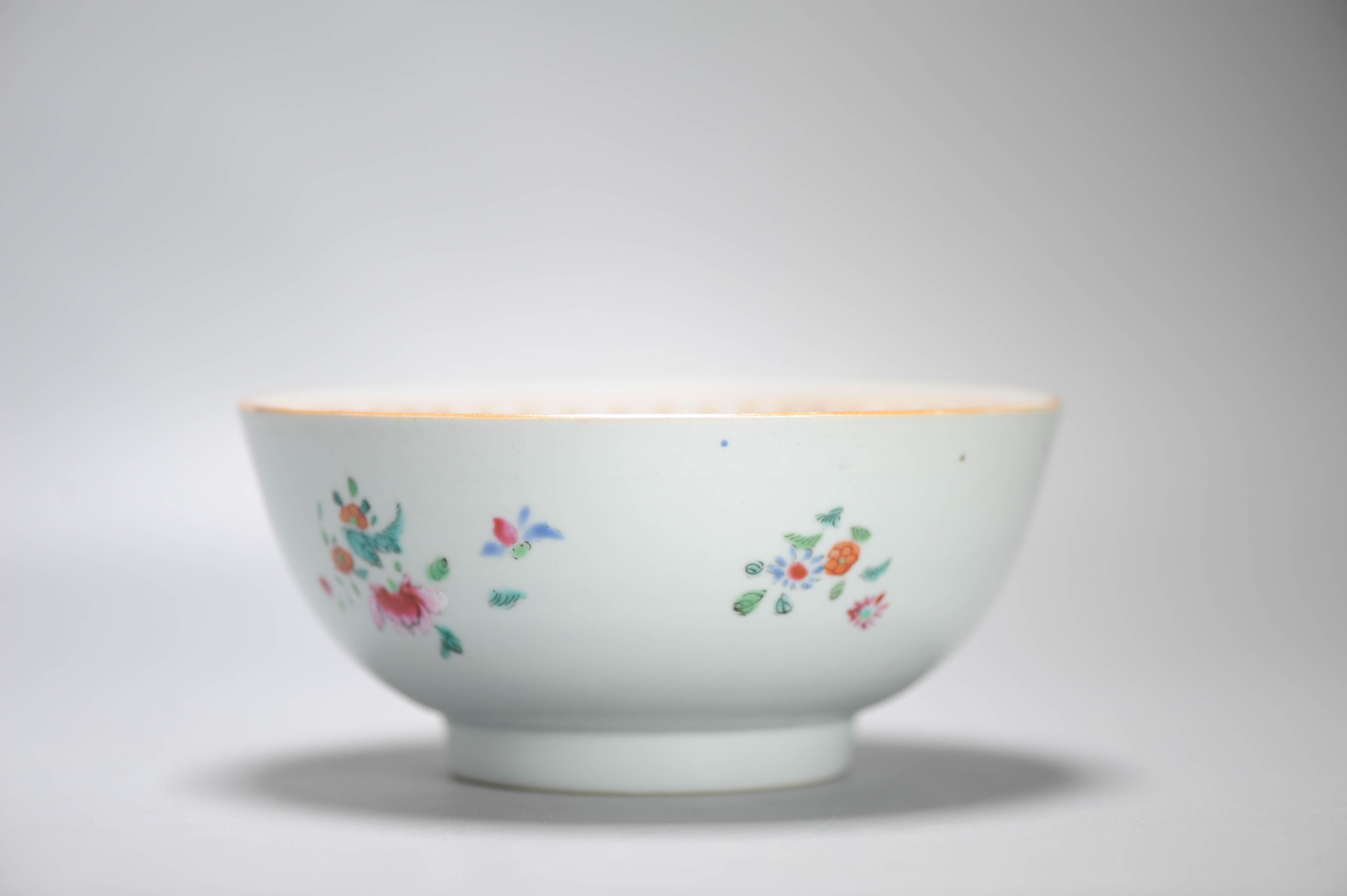 Bol en porcelaine chinoise antique Qianlong Rose Figural Période 1740-1750 en vente 8