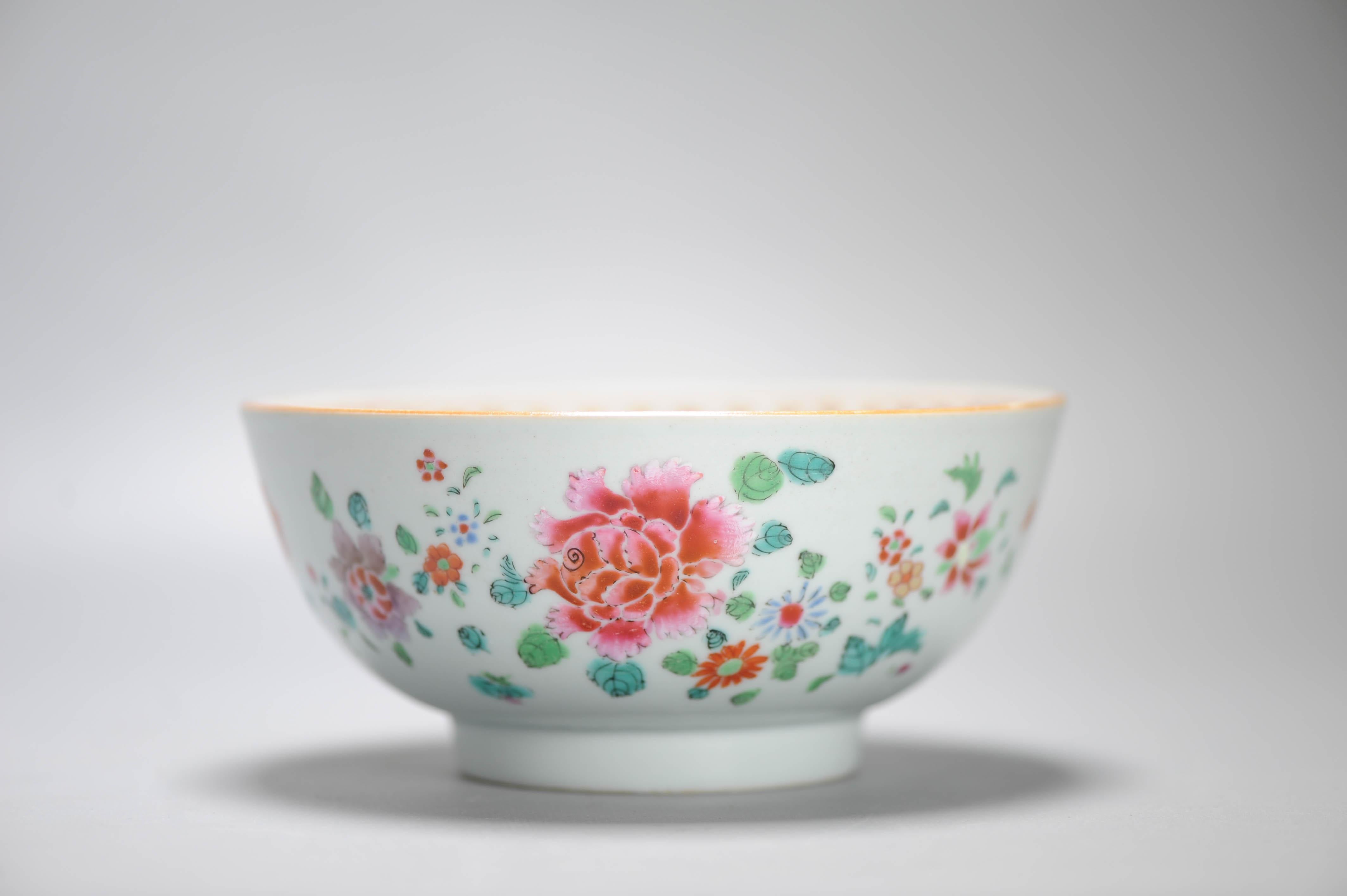 Bol en porcelaine chinoise antique Qianlong Rose Figural Période 1740-1750 en vente 1