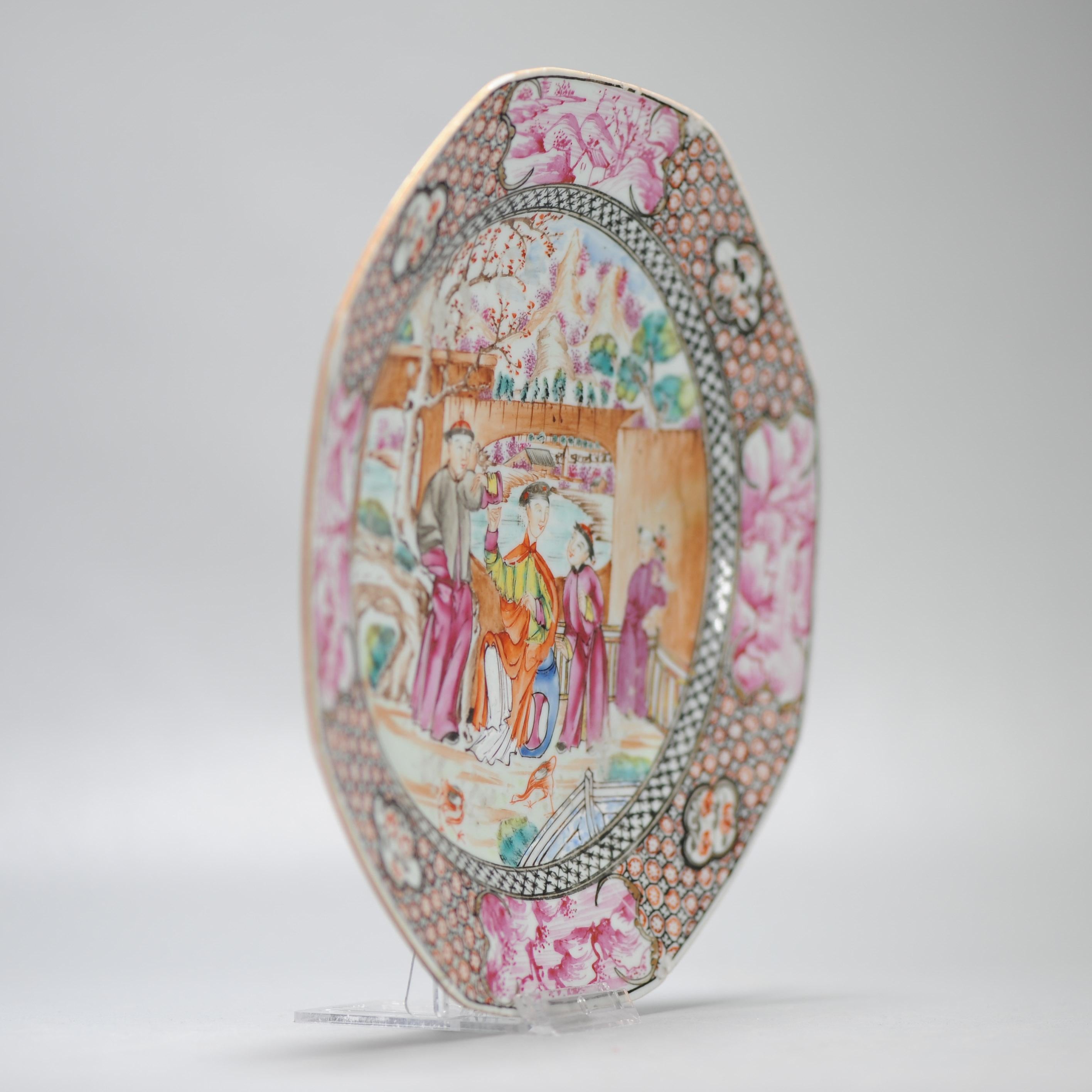 Antique 1740-1750 Chinese Porcelain Dish China Figural Rose Qianlong Period For Sale 10