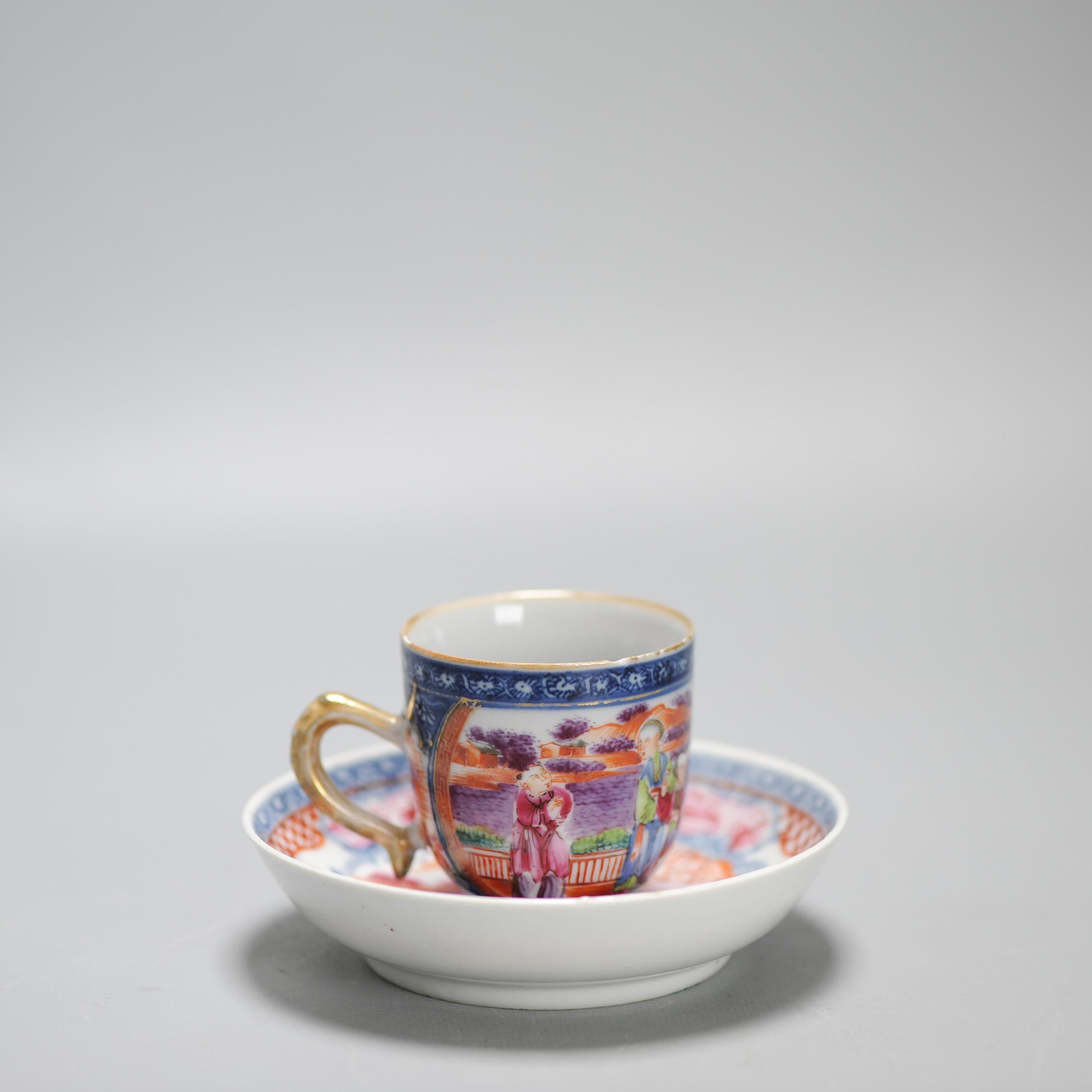 Antique 1740-1750 Chinese Porcelain Tea Set China Figural Rose Qianlong Period For Sale 5