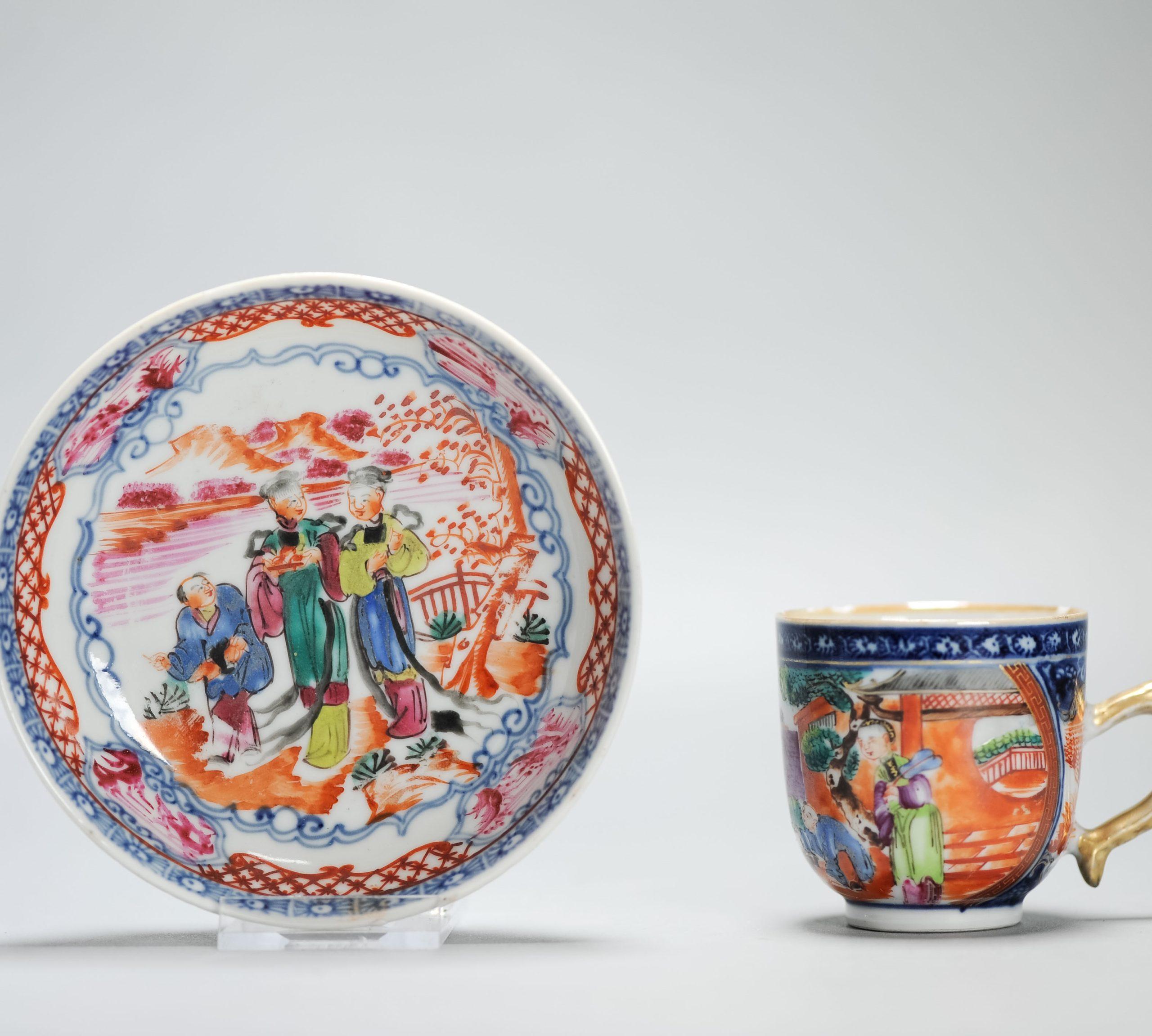 Antique 1740-1750 Chinese Porcelain Tea Set China Figural Rose Qianlong Period For Sale 10