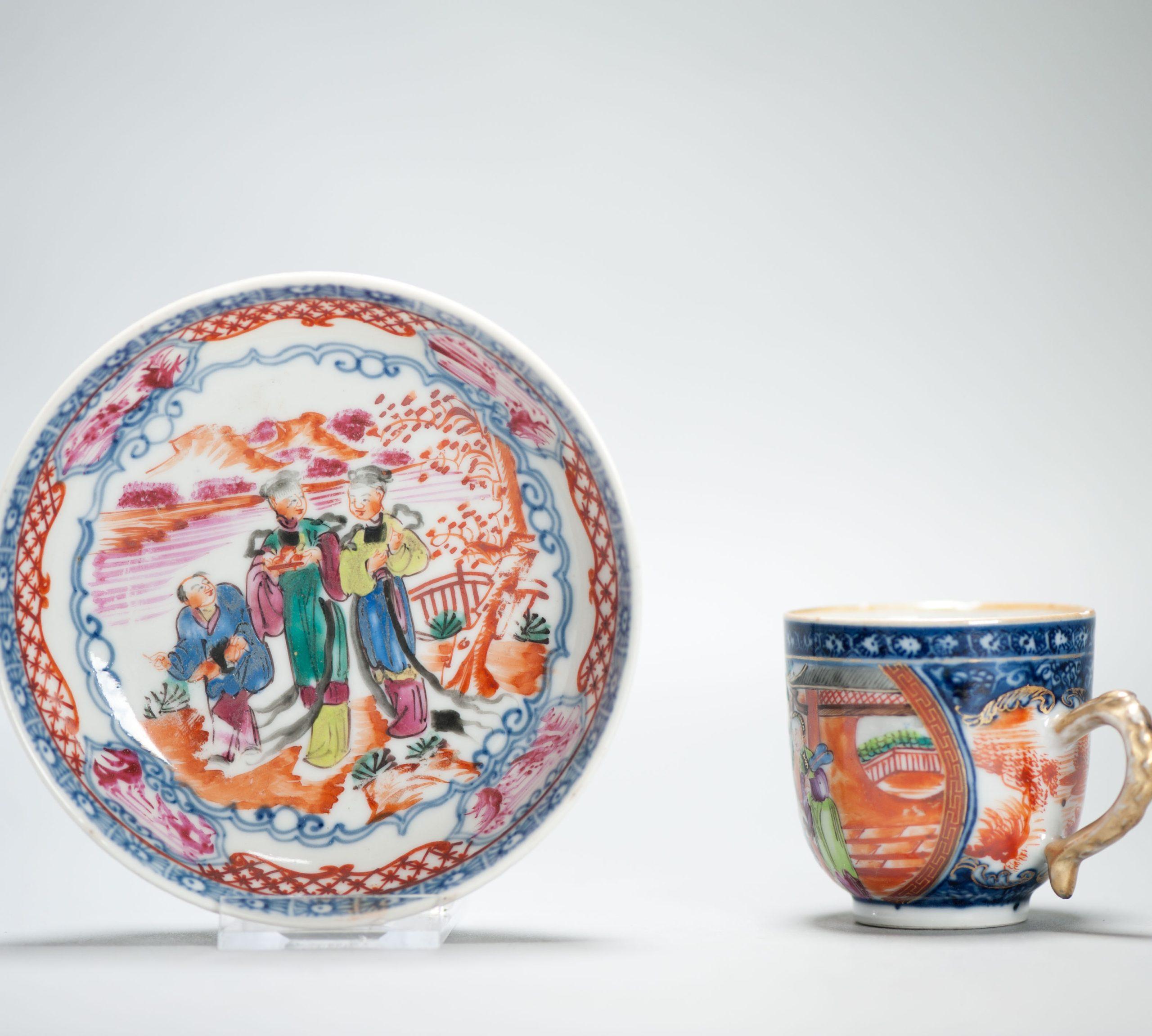 Antique 1740-1750 Chinese Porcelain Tea Set China Figural Rose Qianlong Period For Sale 12