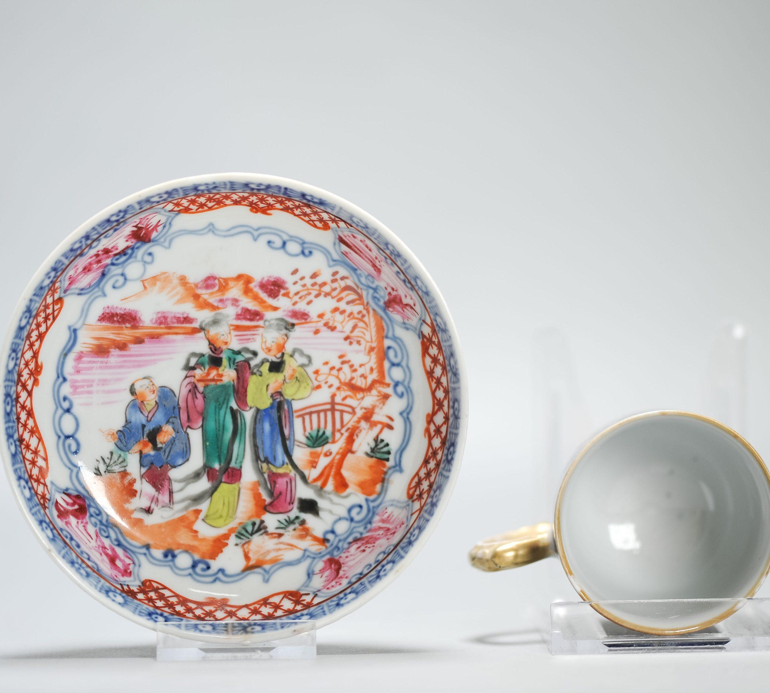 Antique 1740-1750 Chinese Porcelain Tea Set China Figural Rose Qianlong Period For Sale 1