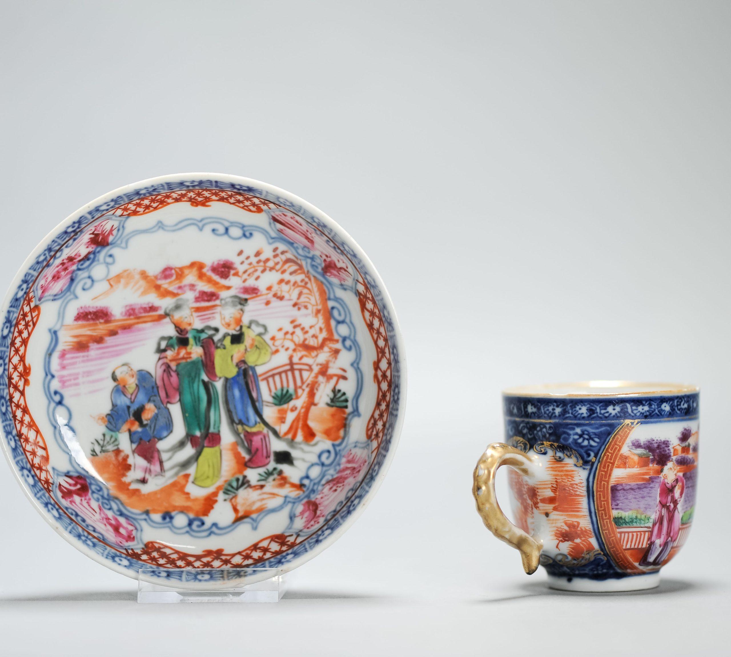 Antique 1740-1750 Chinese Porcelain Tea Set China Figural Rose Qianlong Period For Sale 4