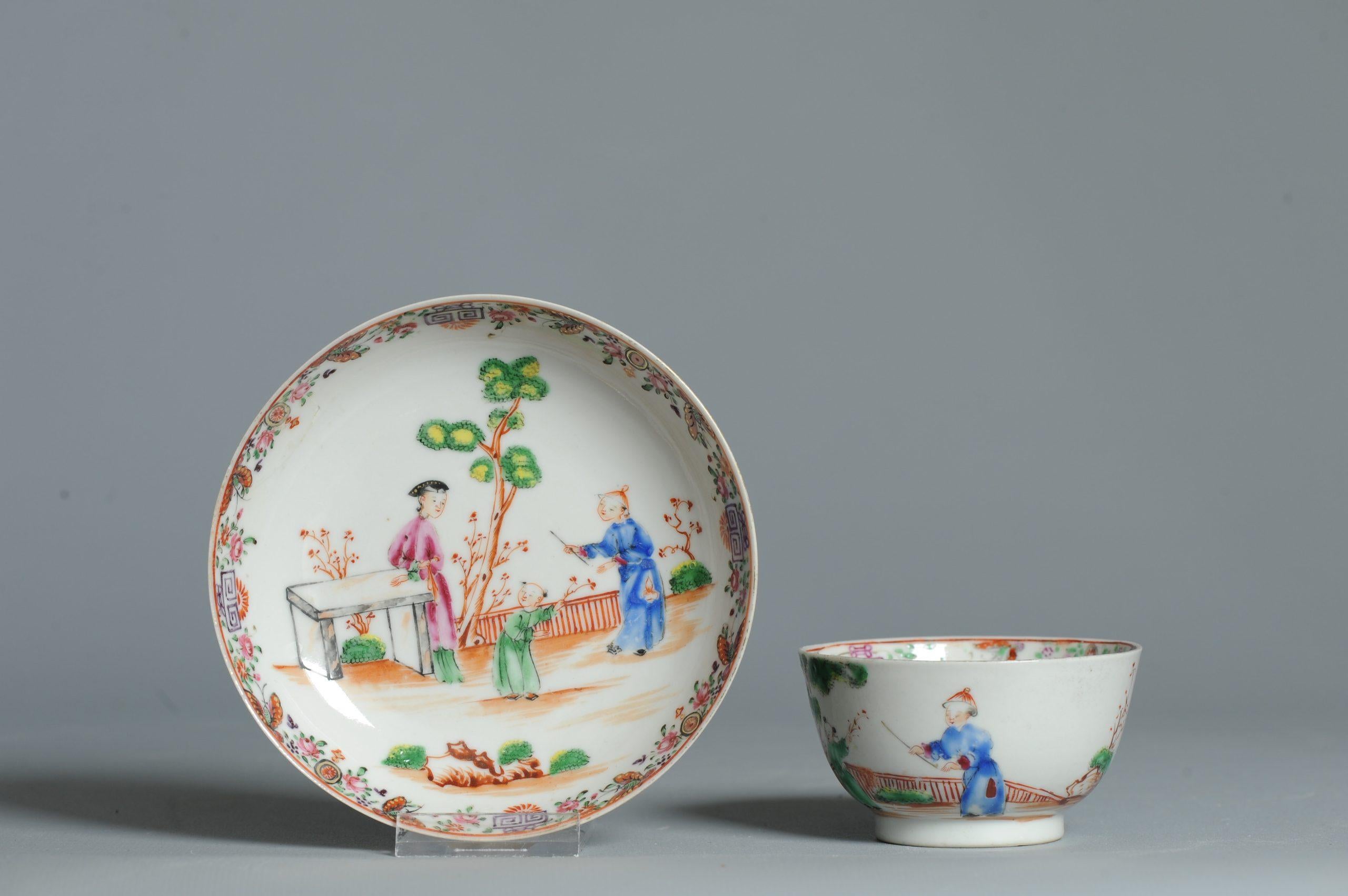 Antiguo 1740-1760 Juego de Café de Porcelana China Figural Rose Qianlong Perio en venta 4