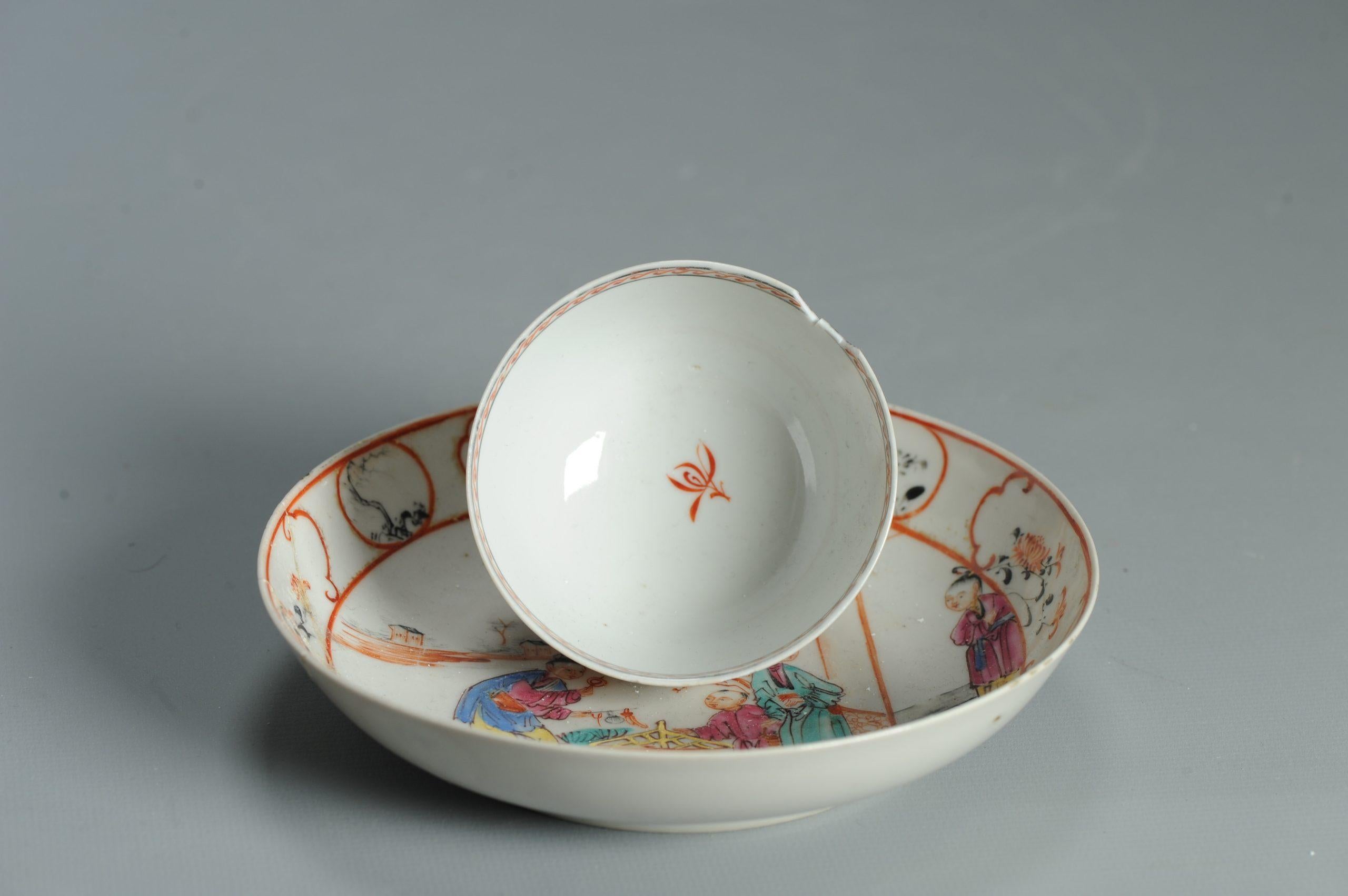 Antike 1740-1760 Chinesisch Porzellan Kaffee Set China Figural Rose Qianlong Perio im Angebot 6