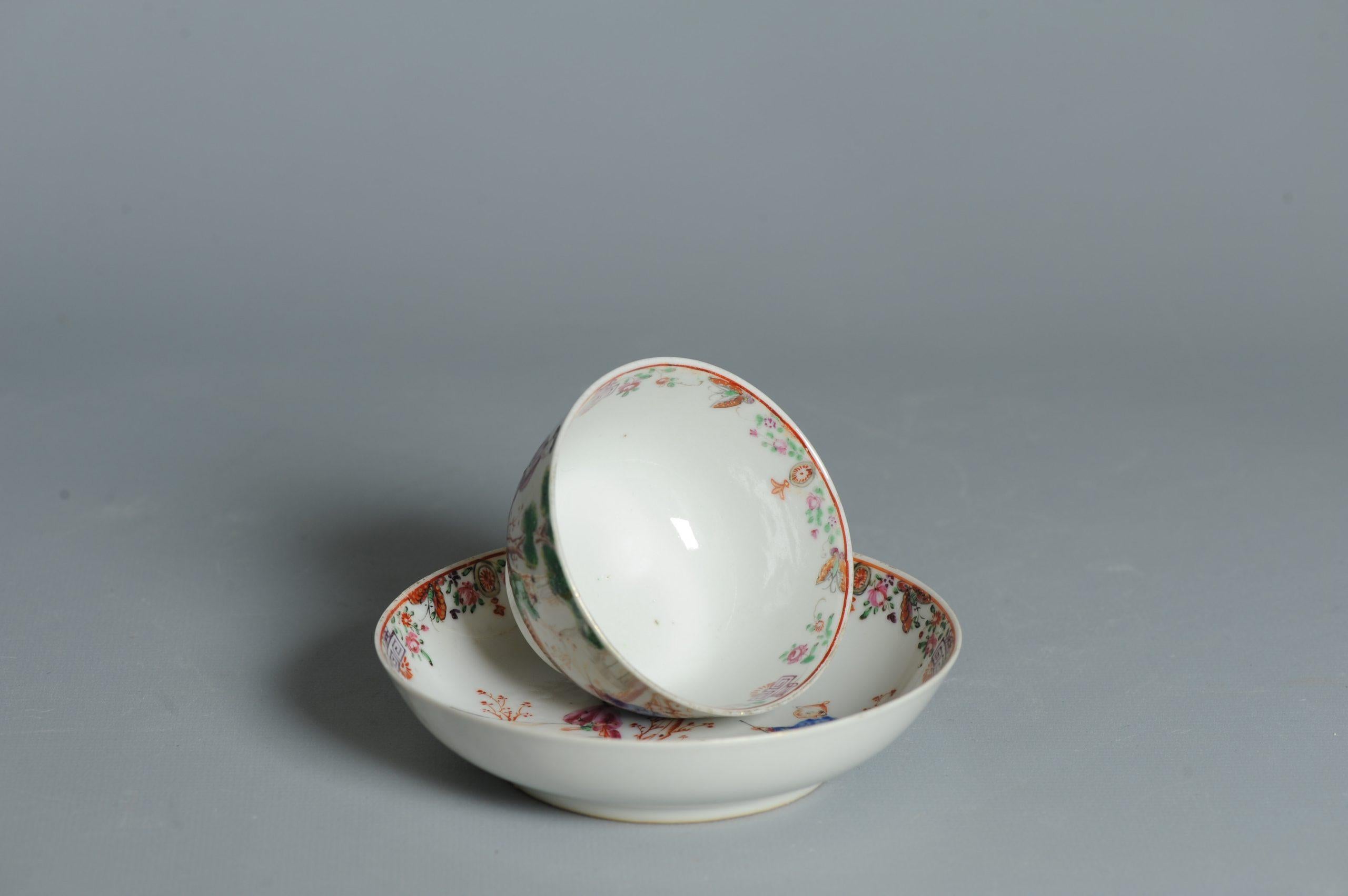 Antiguo 1740-1760 Juego de Café de Porcelana China Figural Rose Qianlong Perio en venta 5